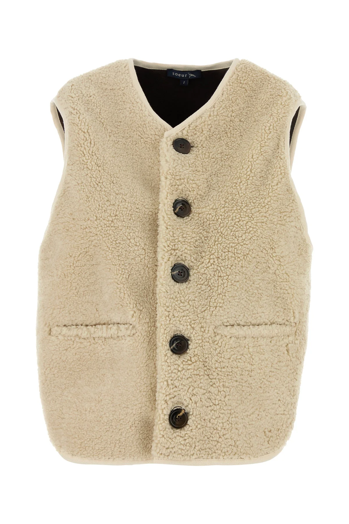 Sand teddy fabric Fusil vest - 1