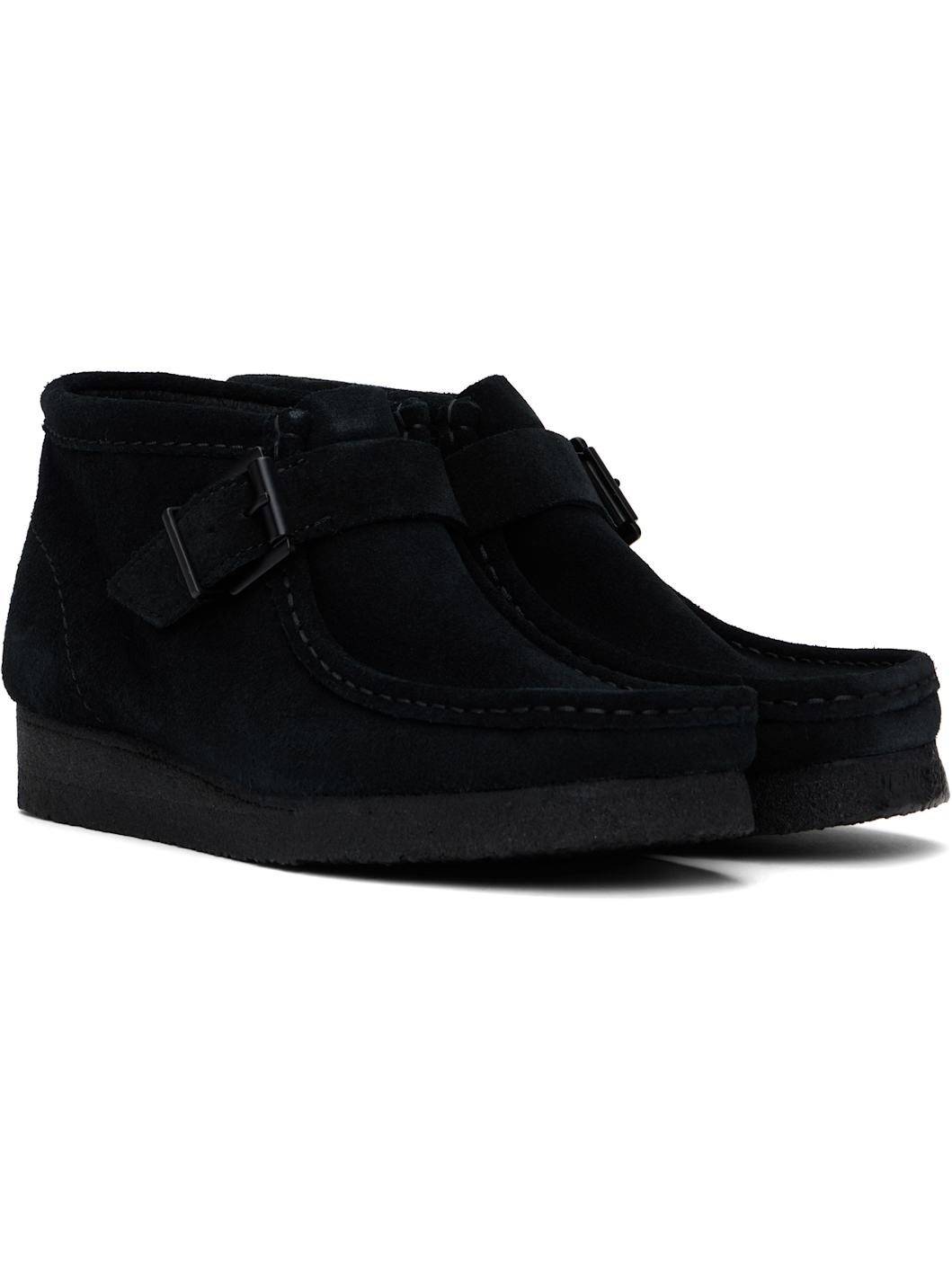 Black Wallabee Buckle Boots - 4