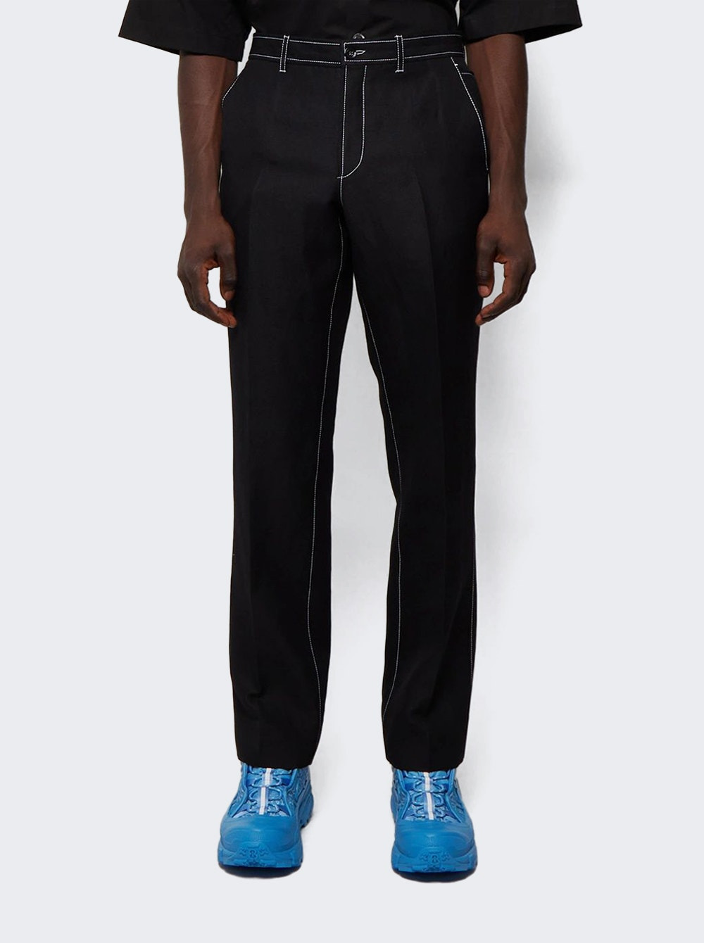Classic Contrast Seam Pant Black - 7