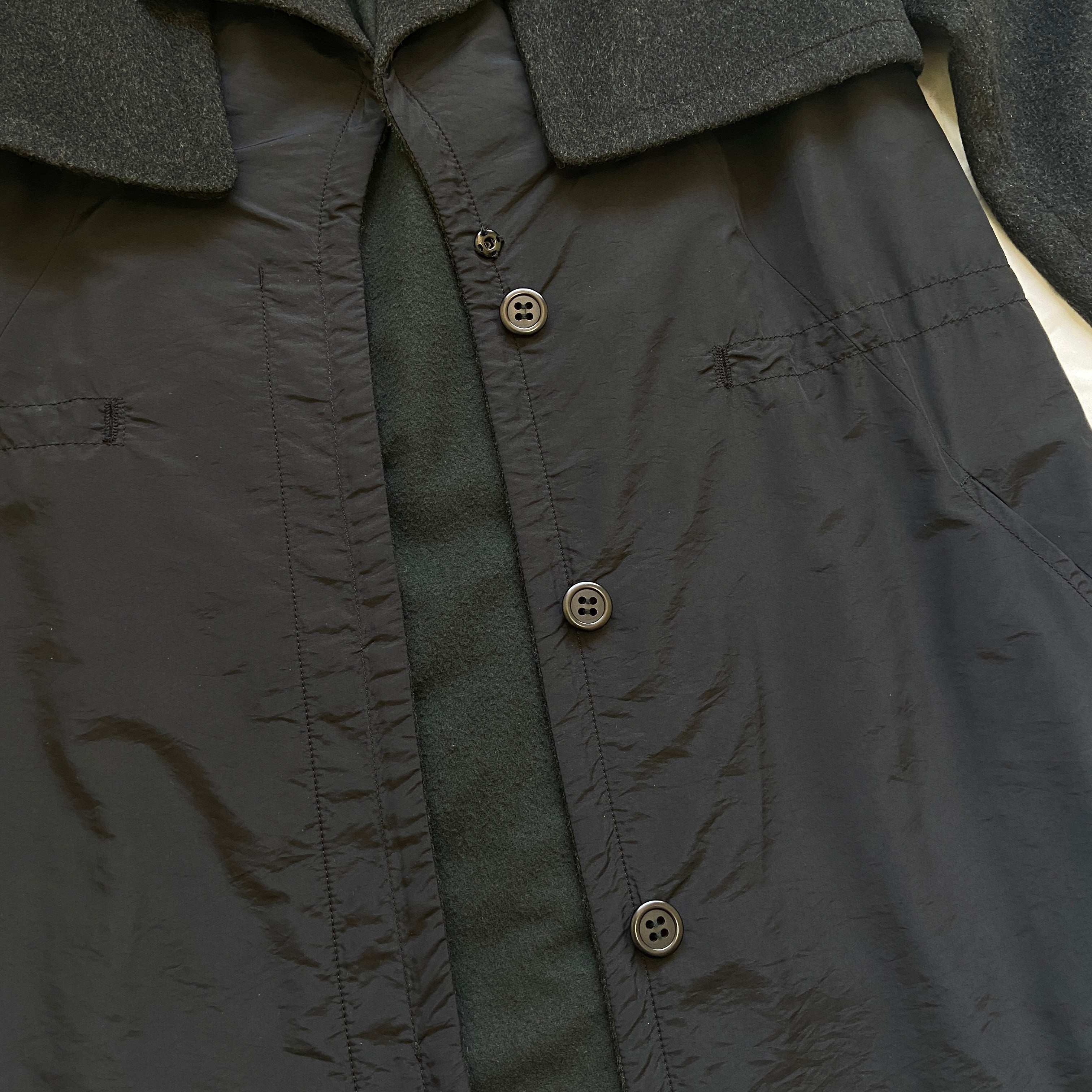 Martin Margiela 2008 mm6 wool / nylon hybrid long coat 38 - 8