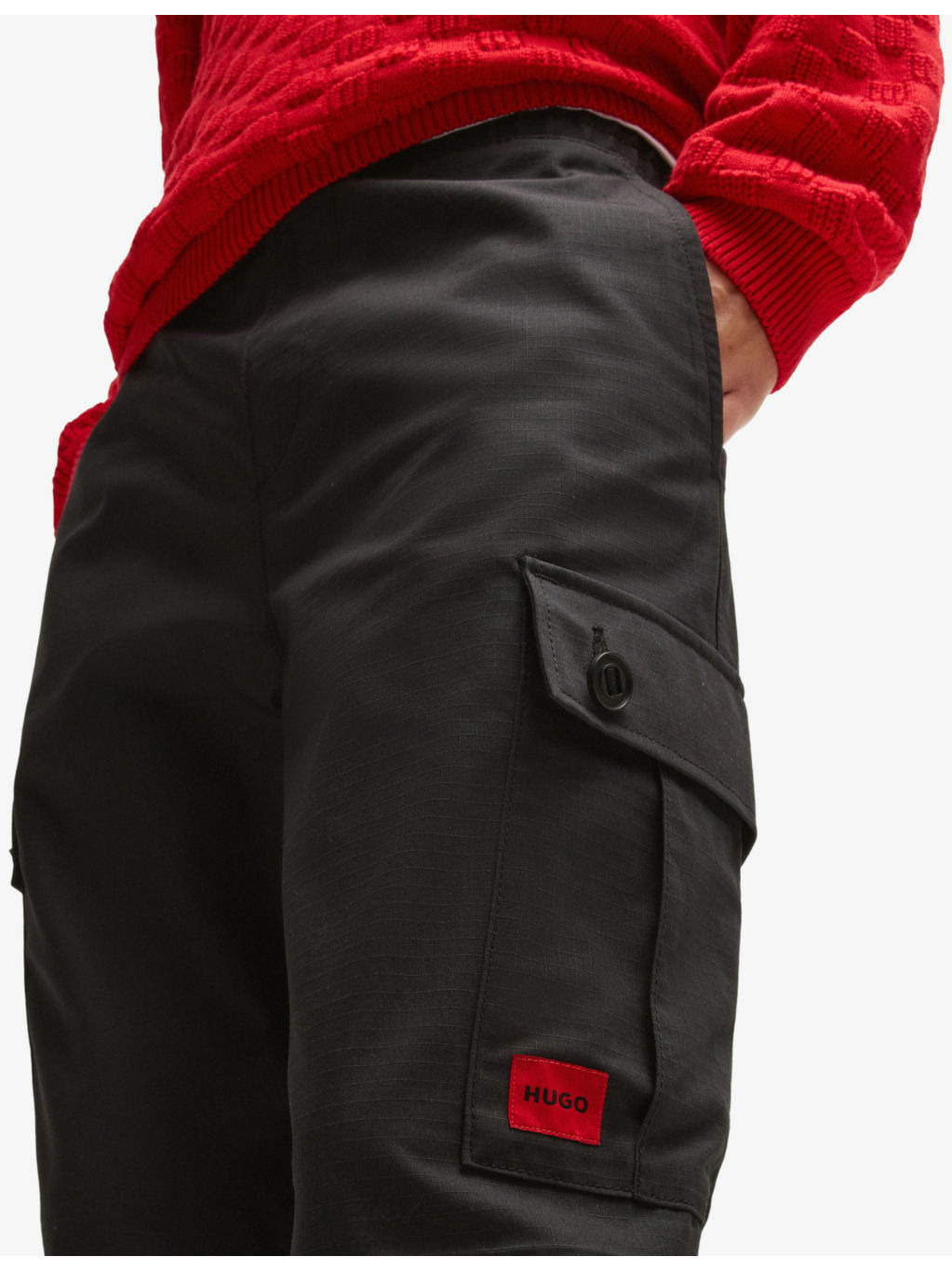 Logo-Tag Patch-Pocket Cotton Cargo Trousers - 5