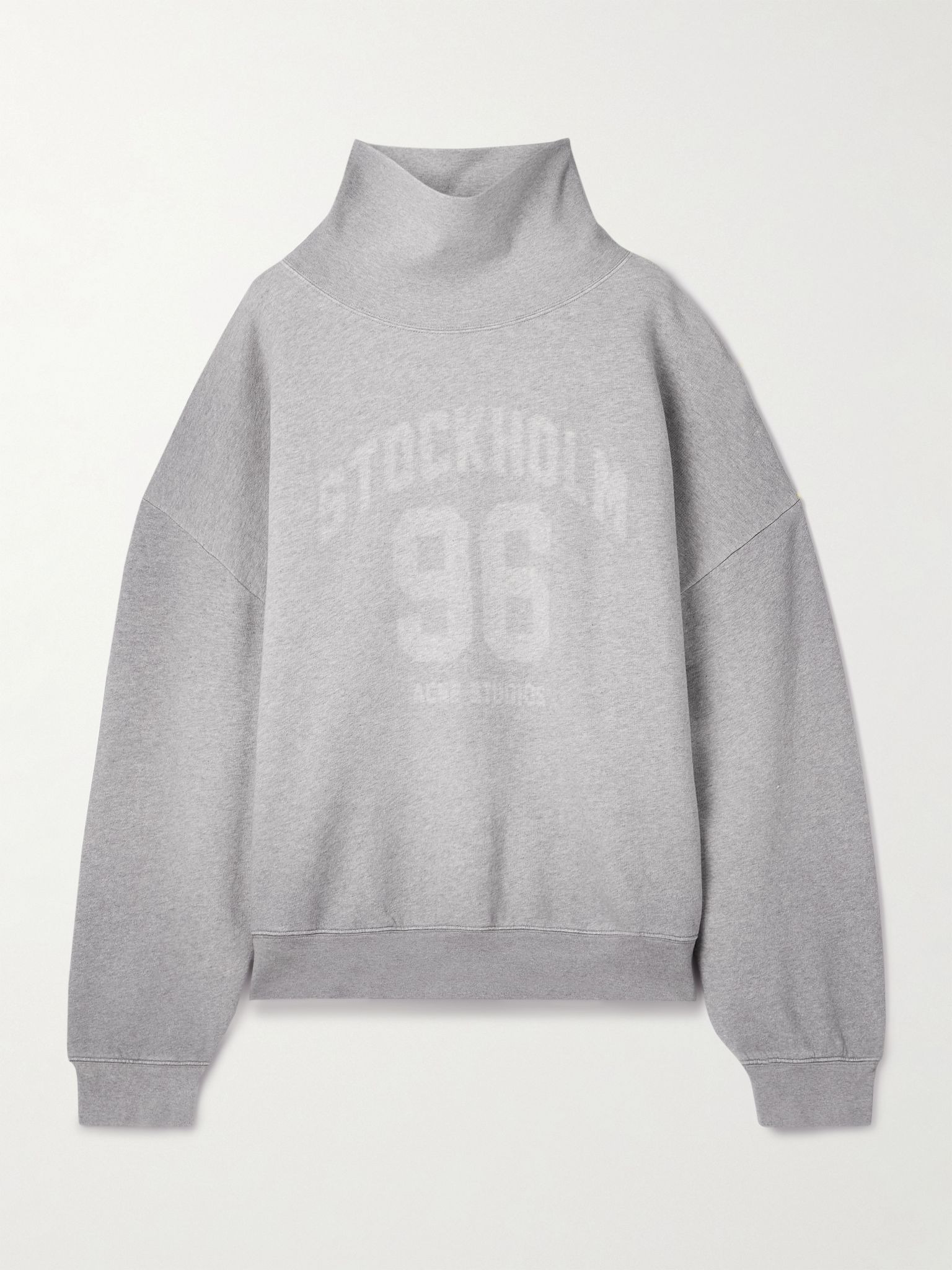Printed organic cotton-jersey sweatshirt Light gray - 1