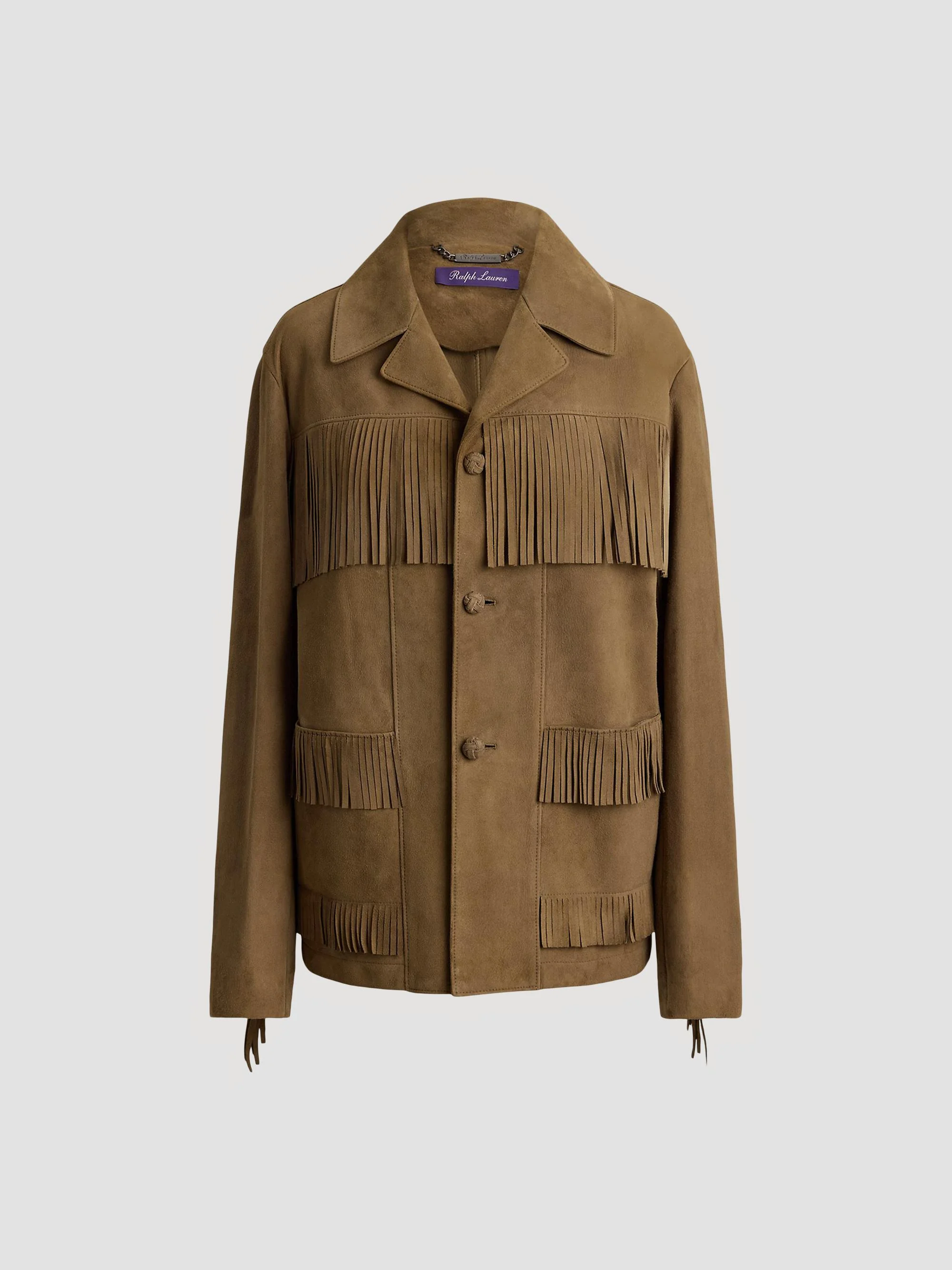 Women's Perce Fringe-Trim Suede Jacket - Portobello - 1