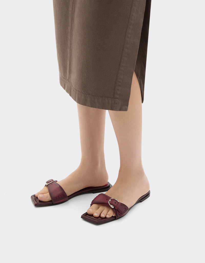 Ferrari Flat leather sandals outlook