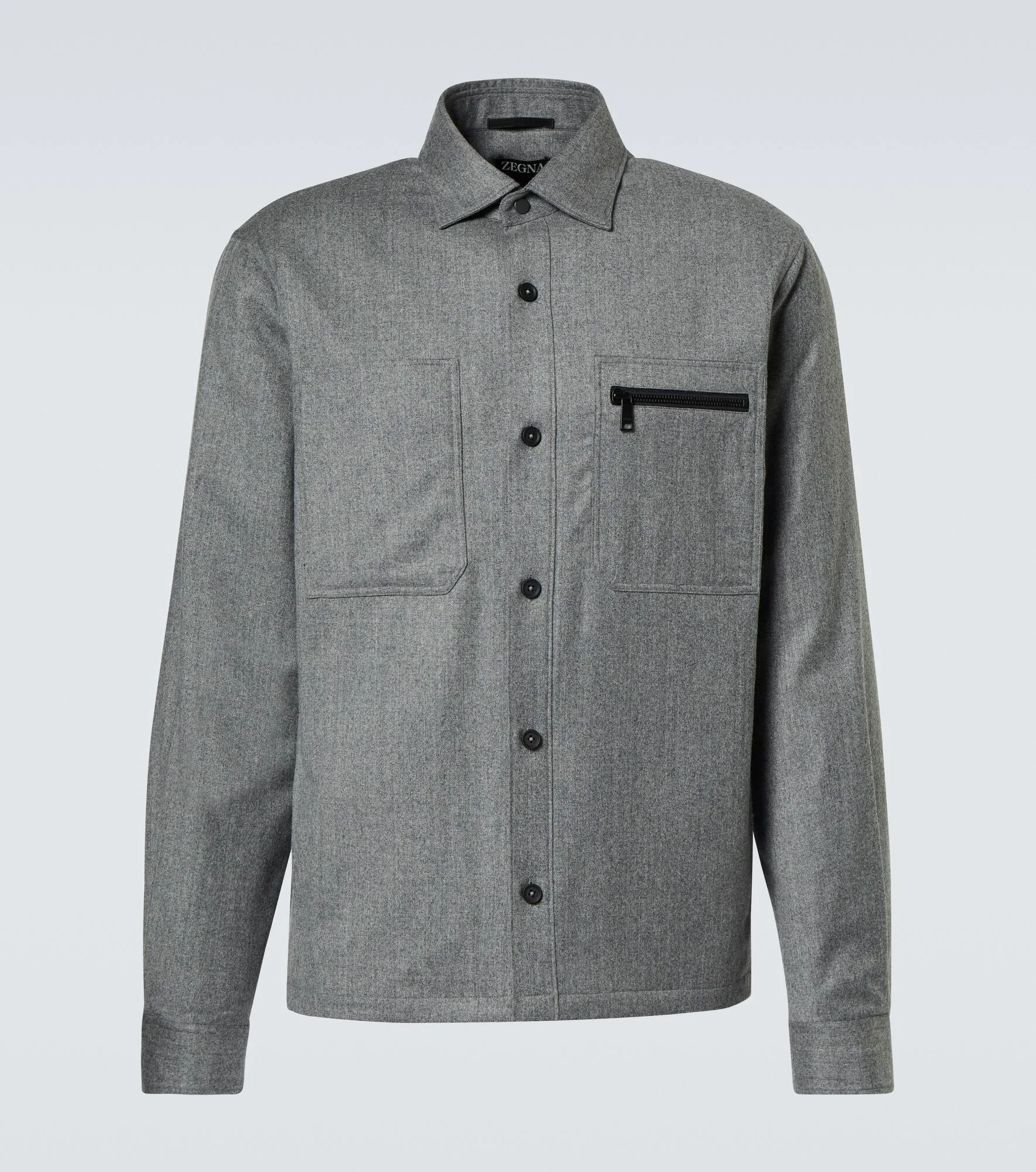 Padded wool mélange overshirt - 1