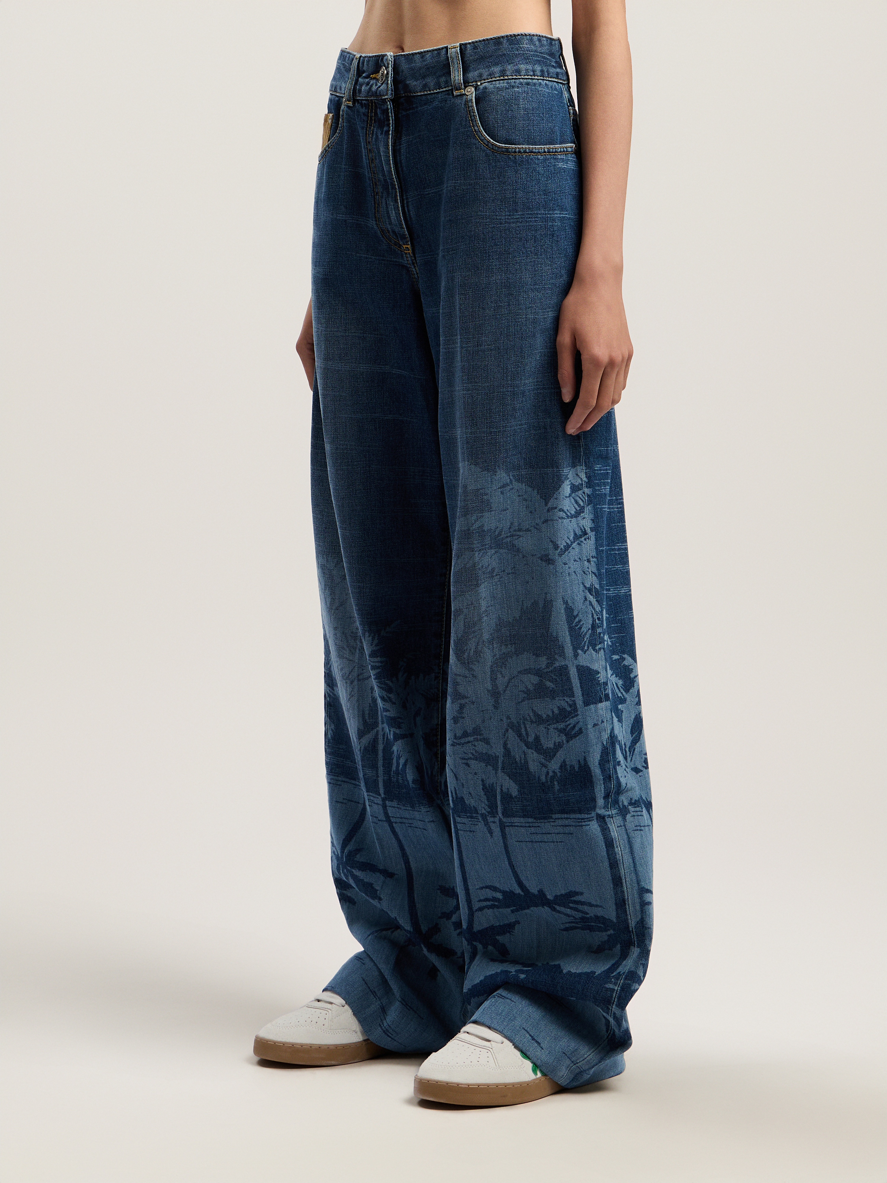 Palms Loose Denim Pants - 3