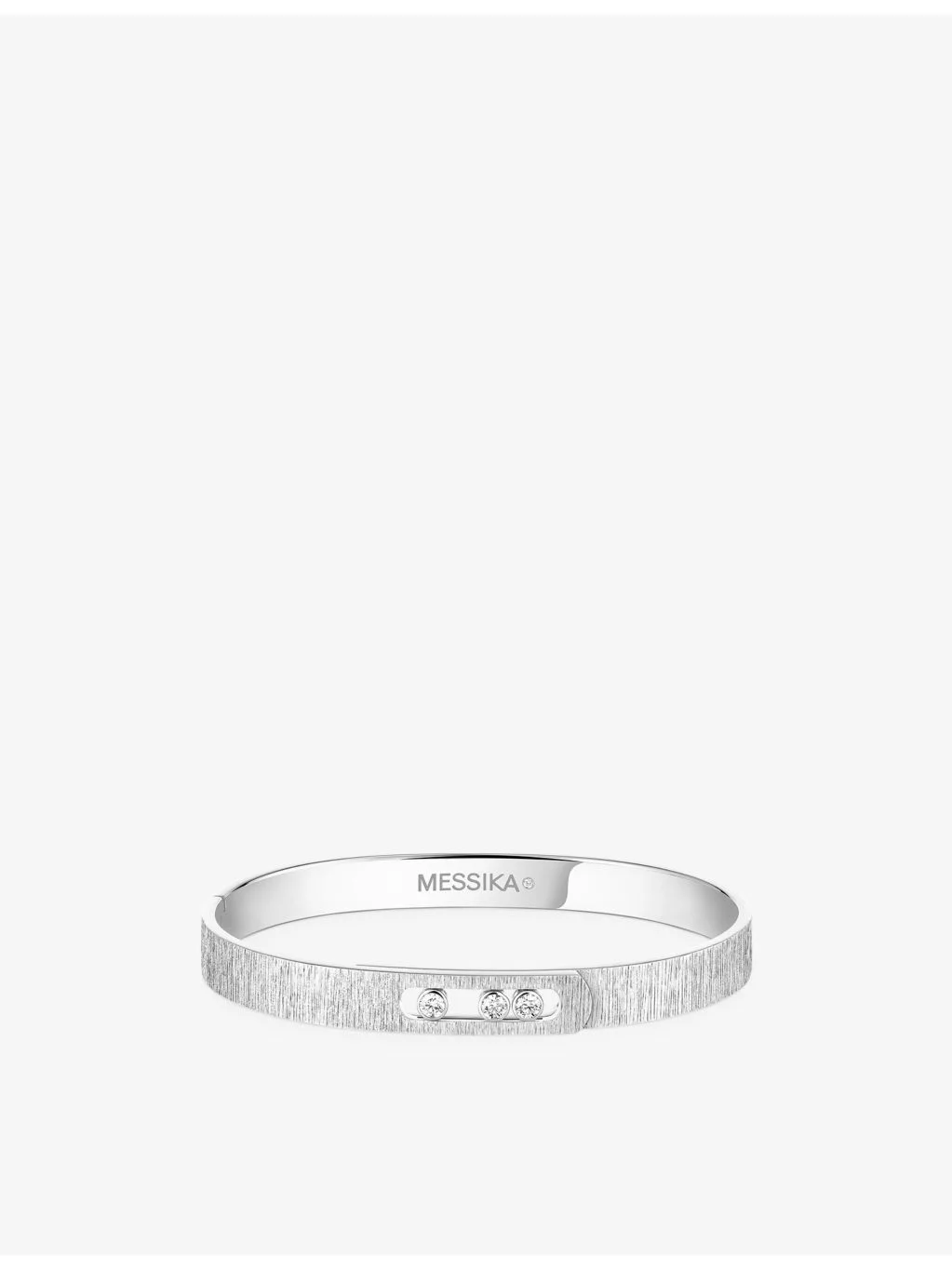 Move Noa Chiseled 18ct Gold And 0.15ct Diamond Bangle Bracelet - 1