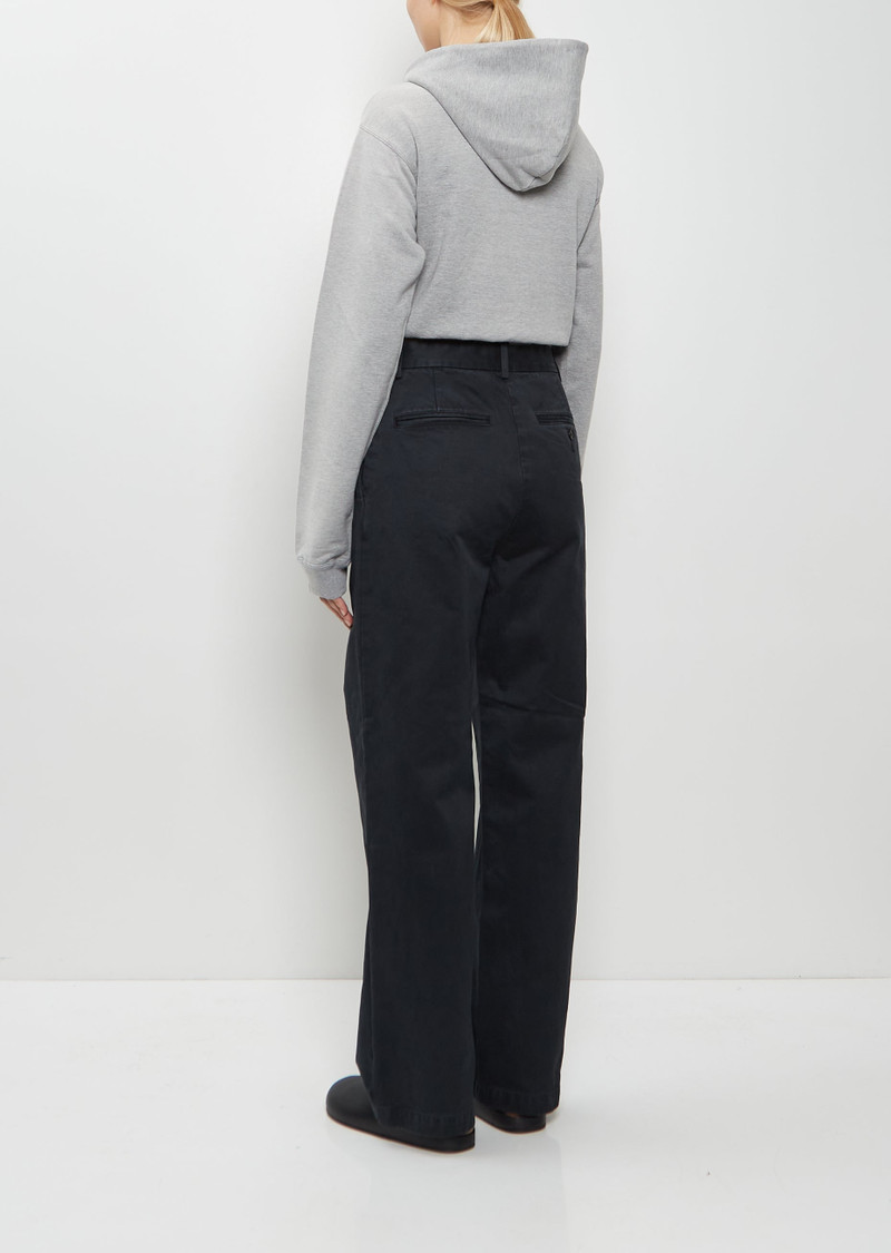 AURALEE Dyed Cotton Chino Pants — Black outlook