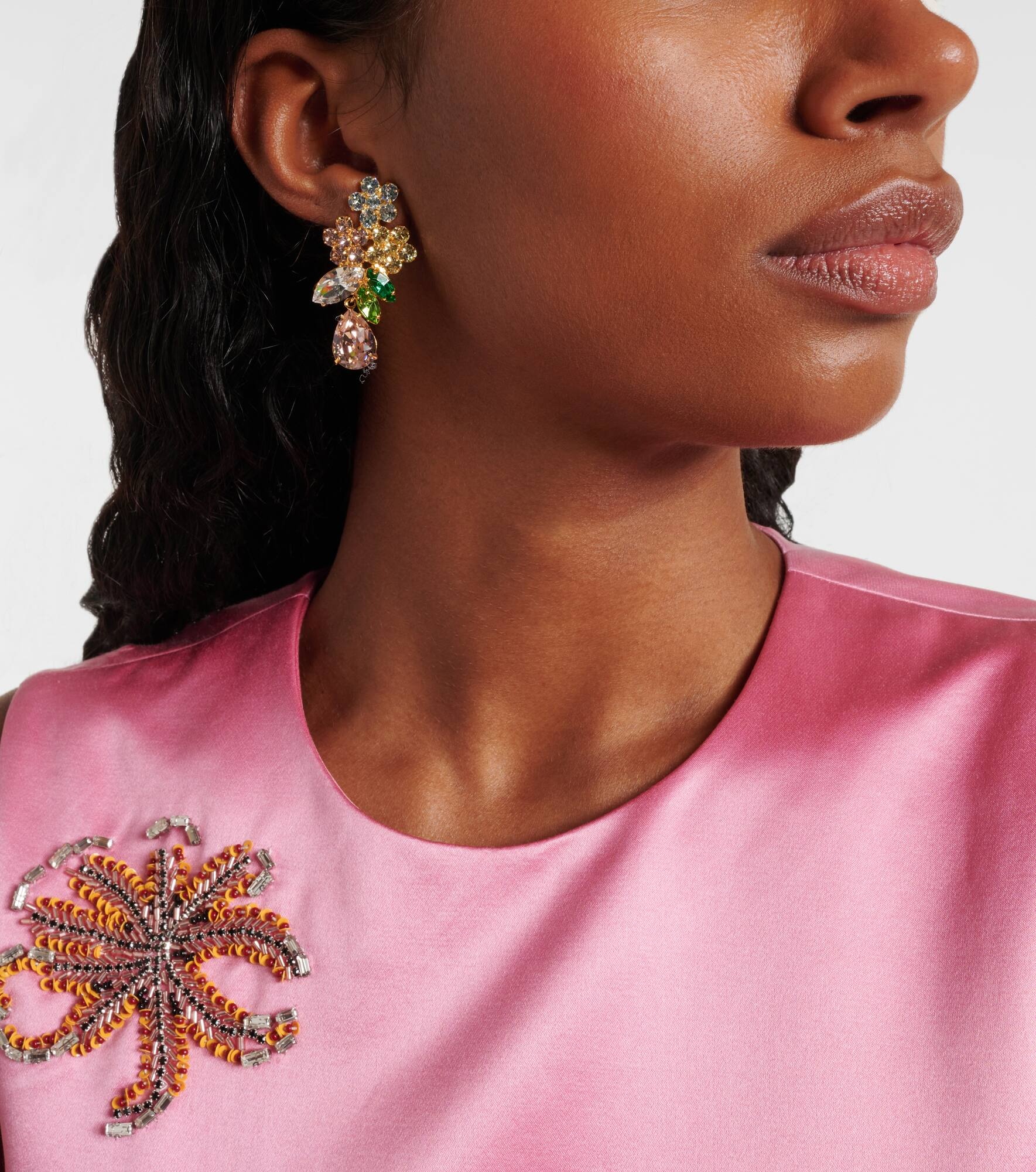 Bouquet crystal-embellished earrings - 3