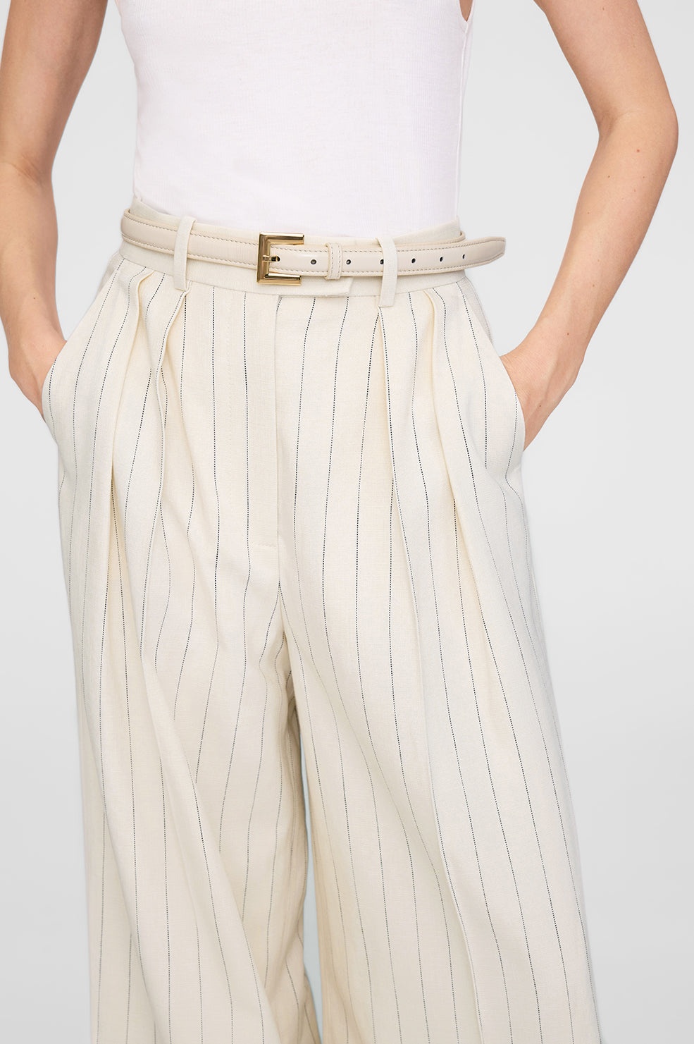 Nicola Belt - Bone Crinkled Patent - 5