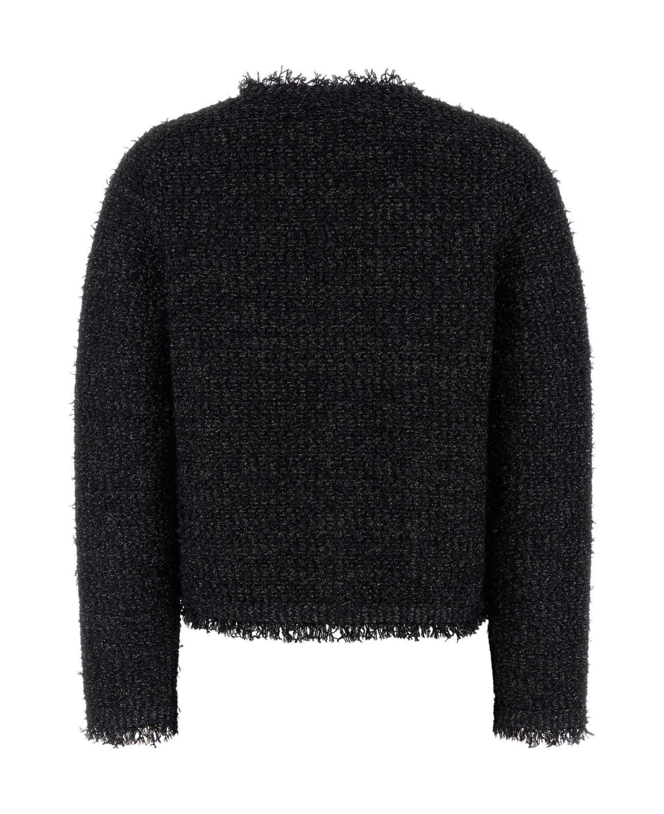 Black Viscose Blend Cardigan - 2