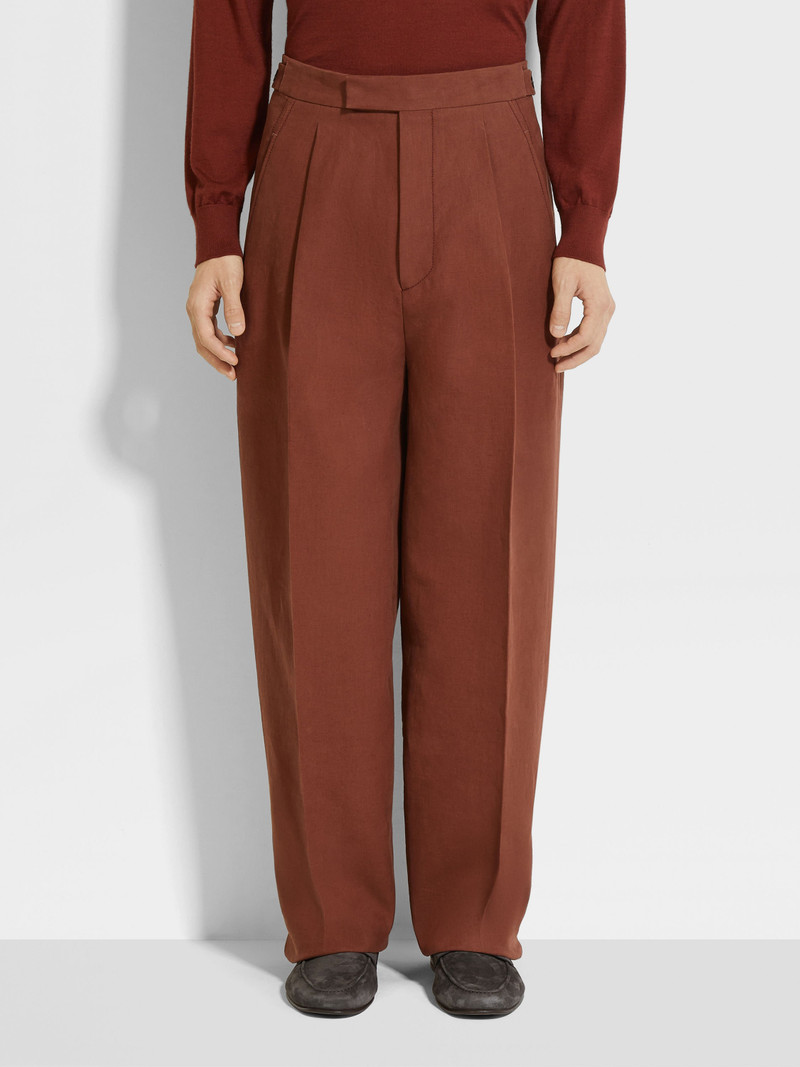 TOBACCO OASI LINO PANTS 5