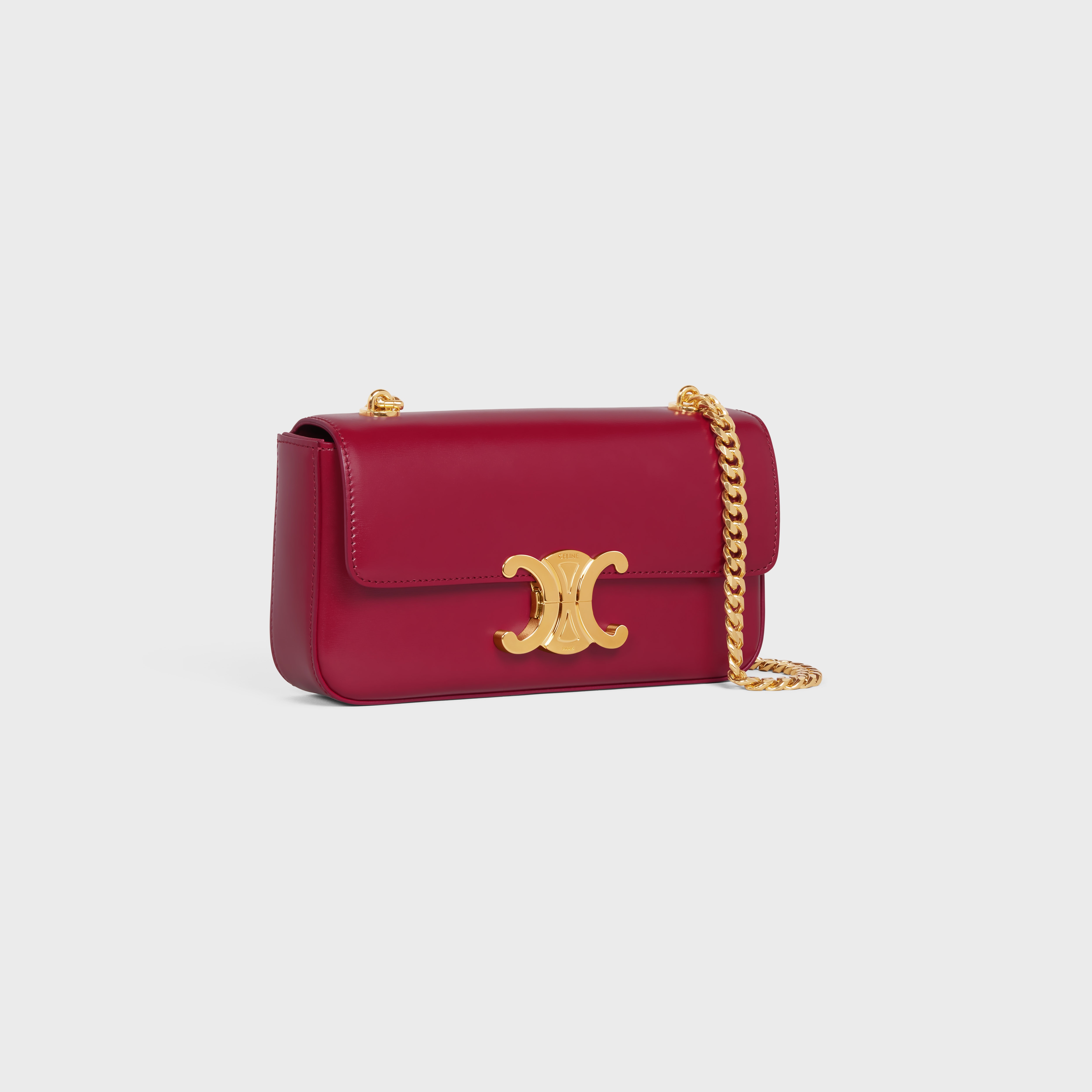 CHAIN SHOULDER BAG triomphe in shiny calfskin - 2