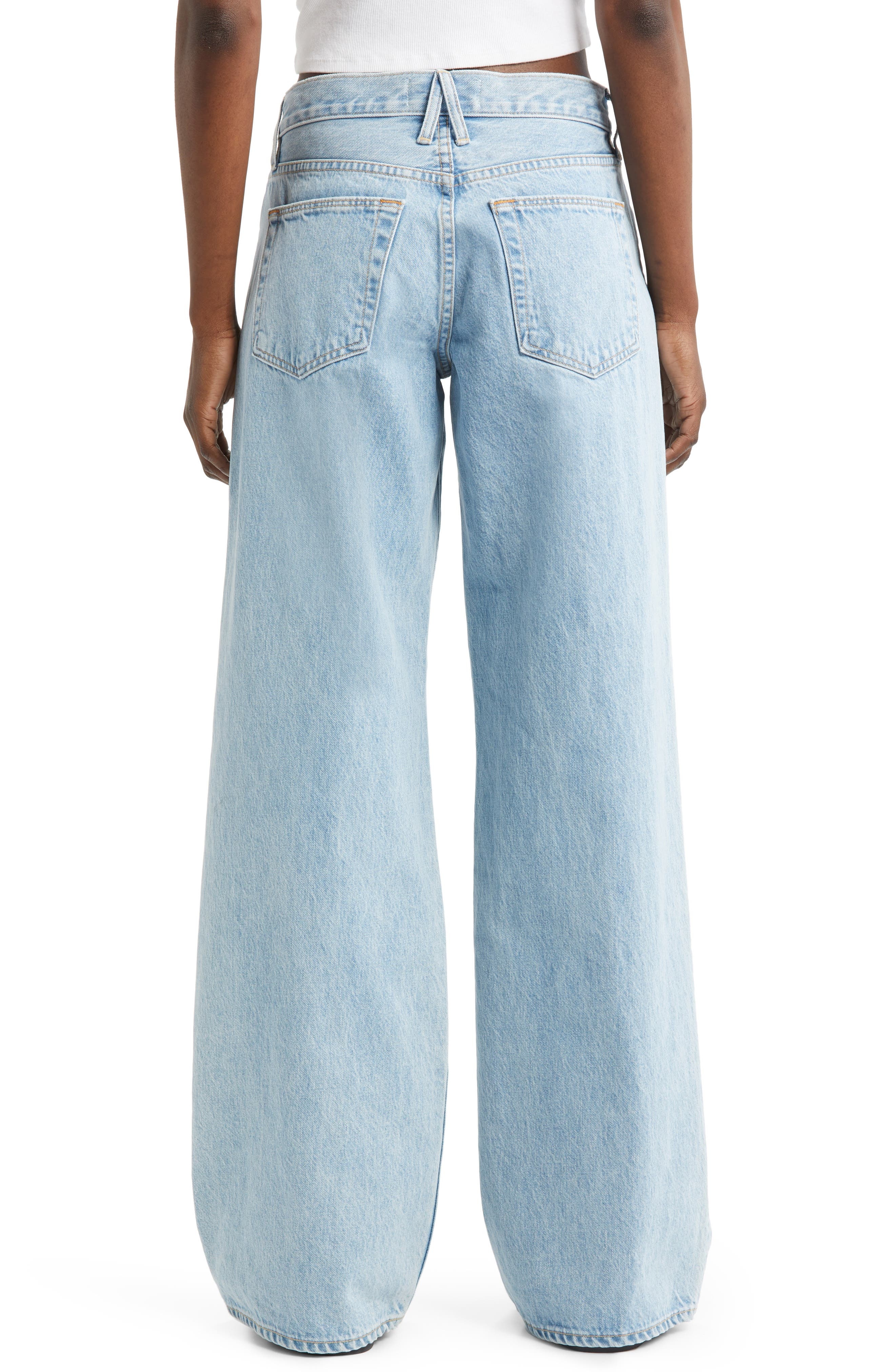 SLVRLAKE Mica Low Rise Wide Leg Organic Cotton Jeans in Clear Skies at Nordstrom - 2