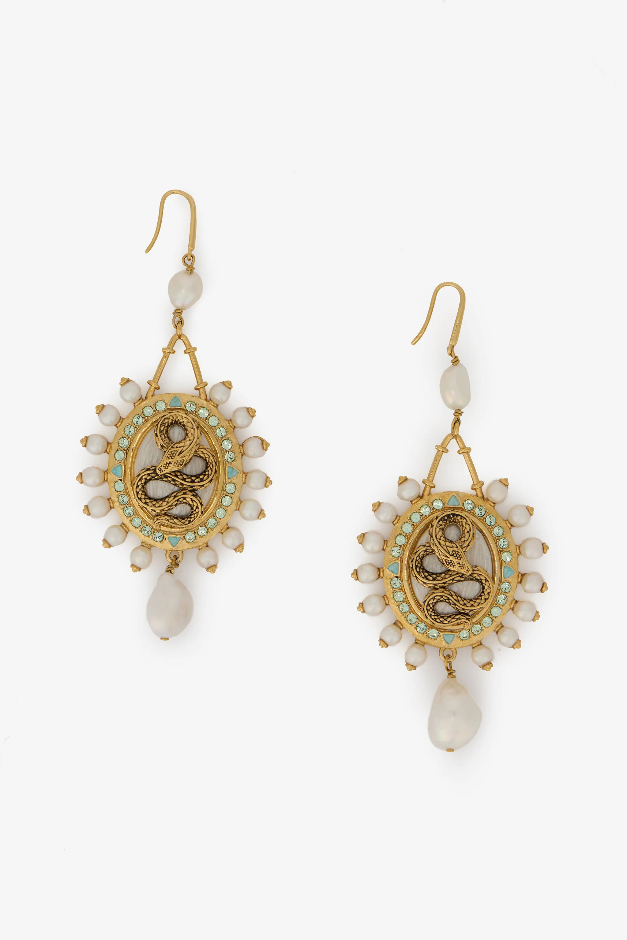 Serpentine Gold Earrings - 1