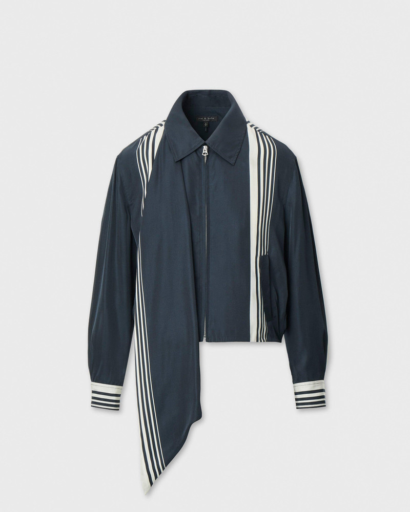 Krista Striped Silk-Blend Jacket 1