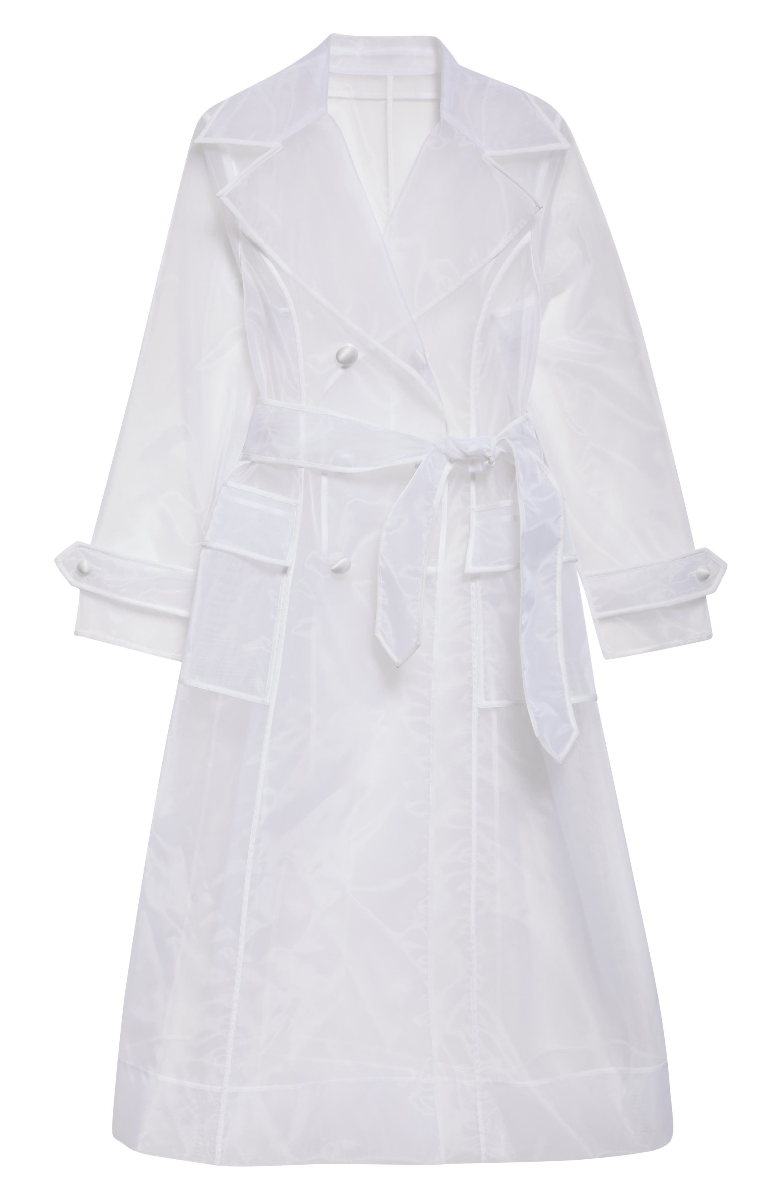 Dolce&Gabbana Technical Organza Trench Coat in W0800 Bianco Ottico at Nordstrom - 6