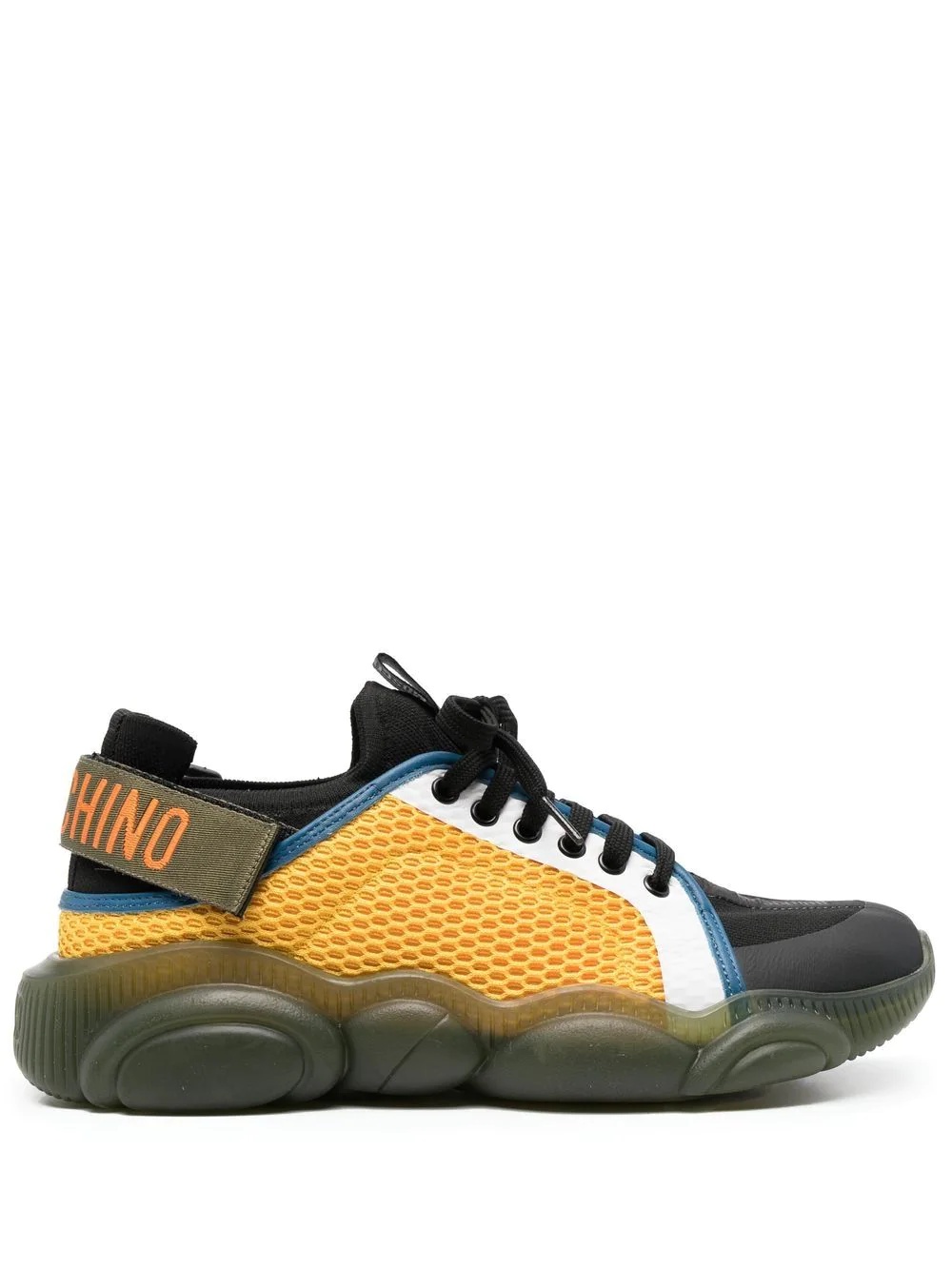 colour-block lace-up sneakers - 1