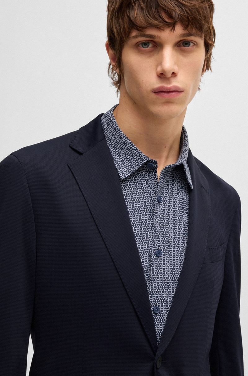 SLIM-FIT WASHABLE SUIT IN PATTERNED PERFORMANCE-STRETCH FABRIC 2
