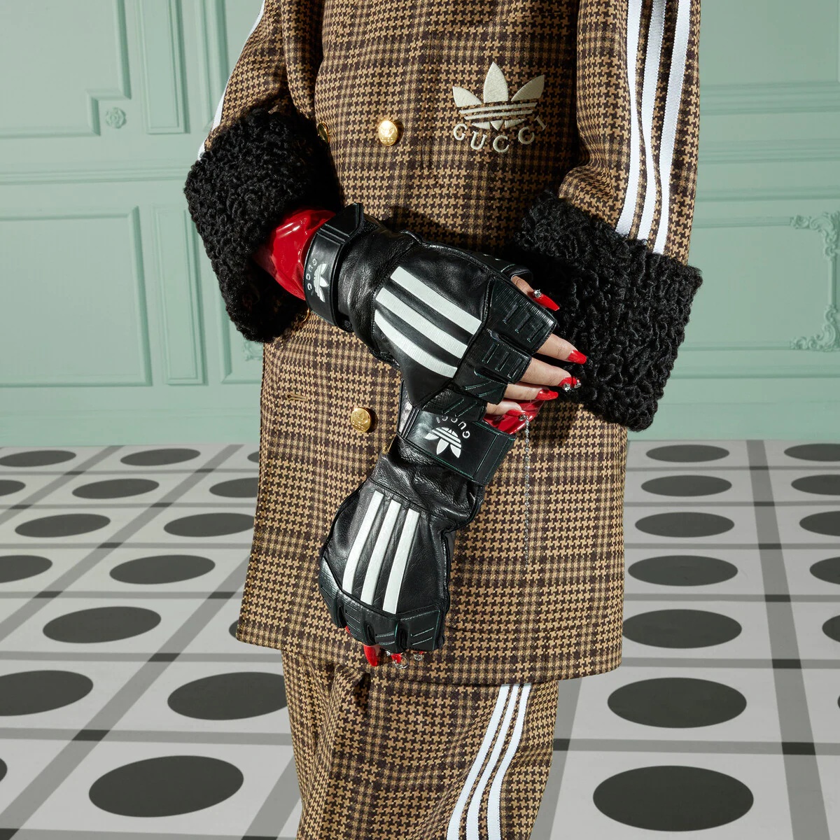 adidas x Gucci leather gloves - 3