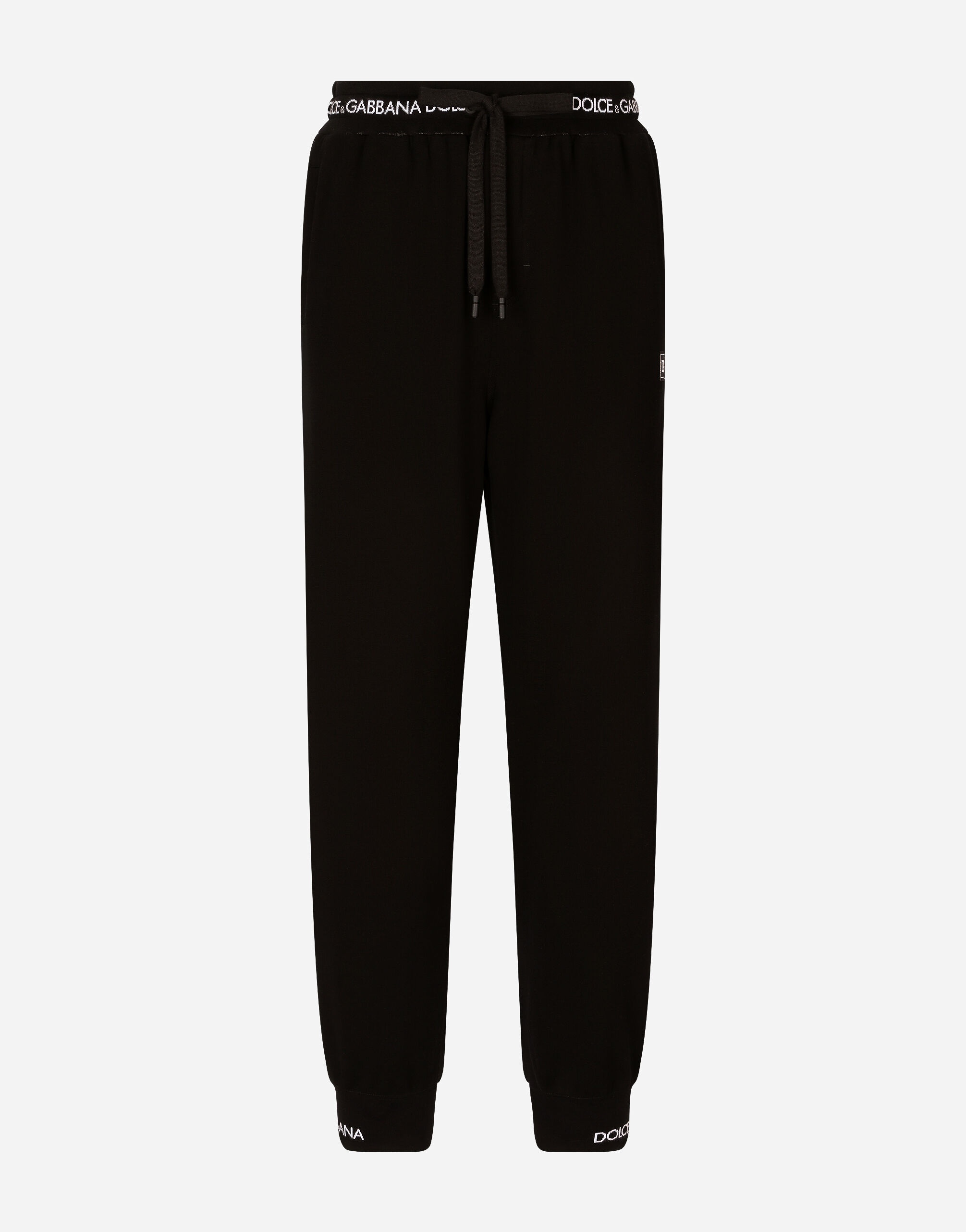 Cotton jogging pants with logo print - 1