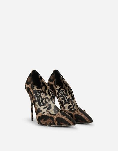 Dolce & Gabbana Leopard-printed cotton pumps outlook