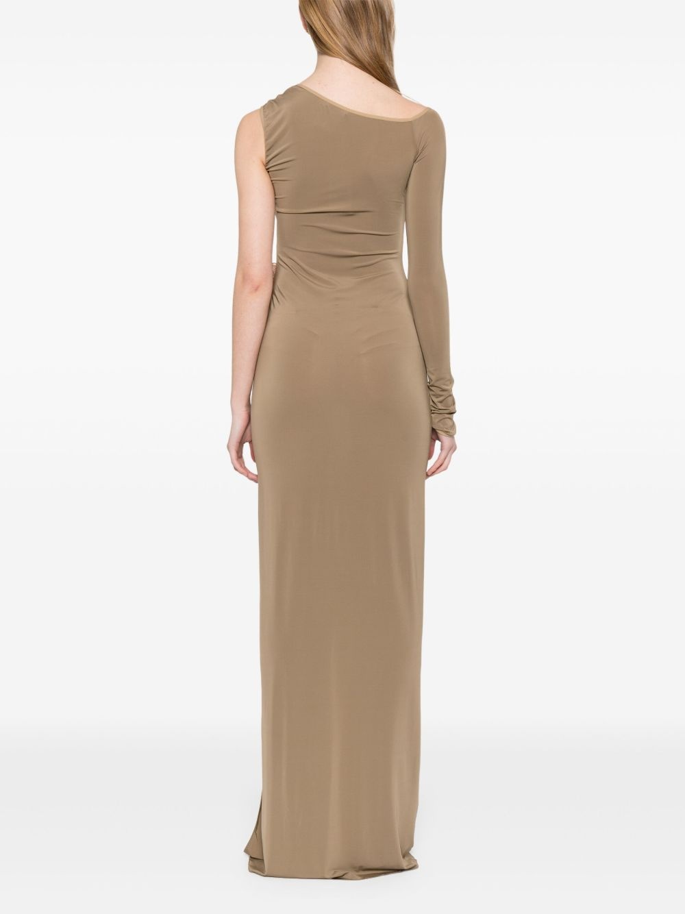 frill-detail asymmetric maxi dress - 4