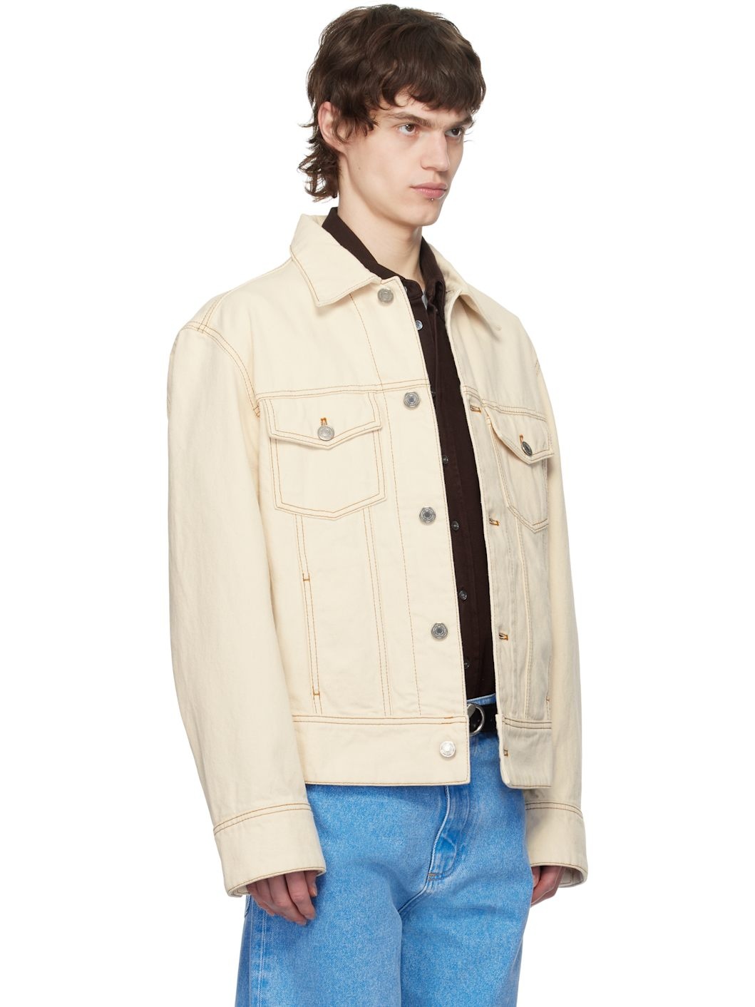 Off-White Cotton 'Ami Paris' Trucker Denim Jacket - 2