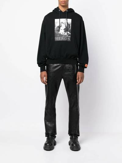 Heron Preston logo-print cotton hoodie outlook