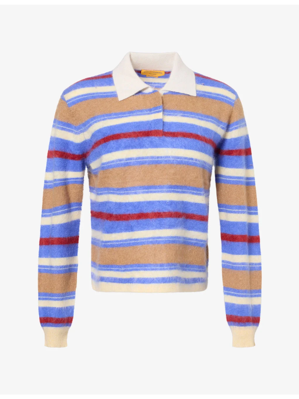 Grizzly Cropped Cashmere-Knit Rugby Top - 1