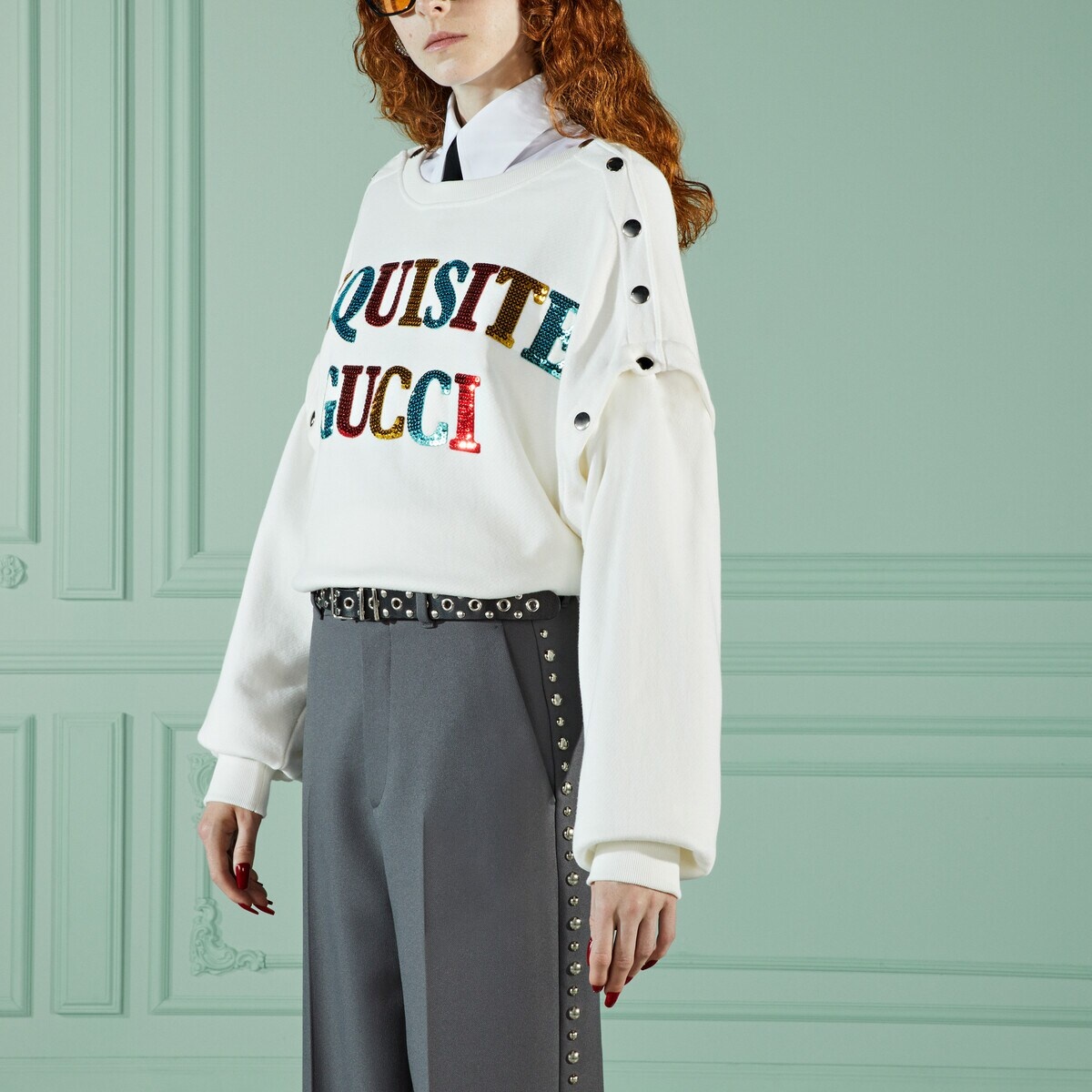 'Exquisite Gucci' cotton sweatshirt - 3