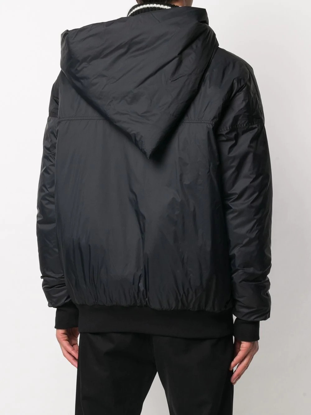 asymmetric hooded bomber jacket - 4