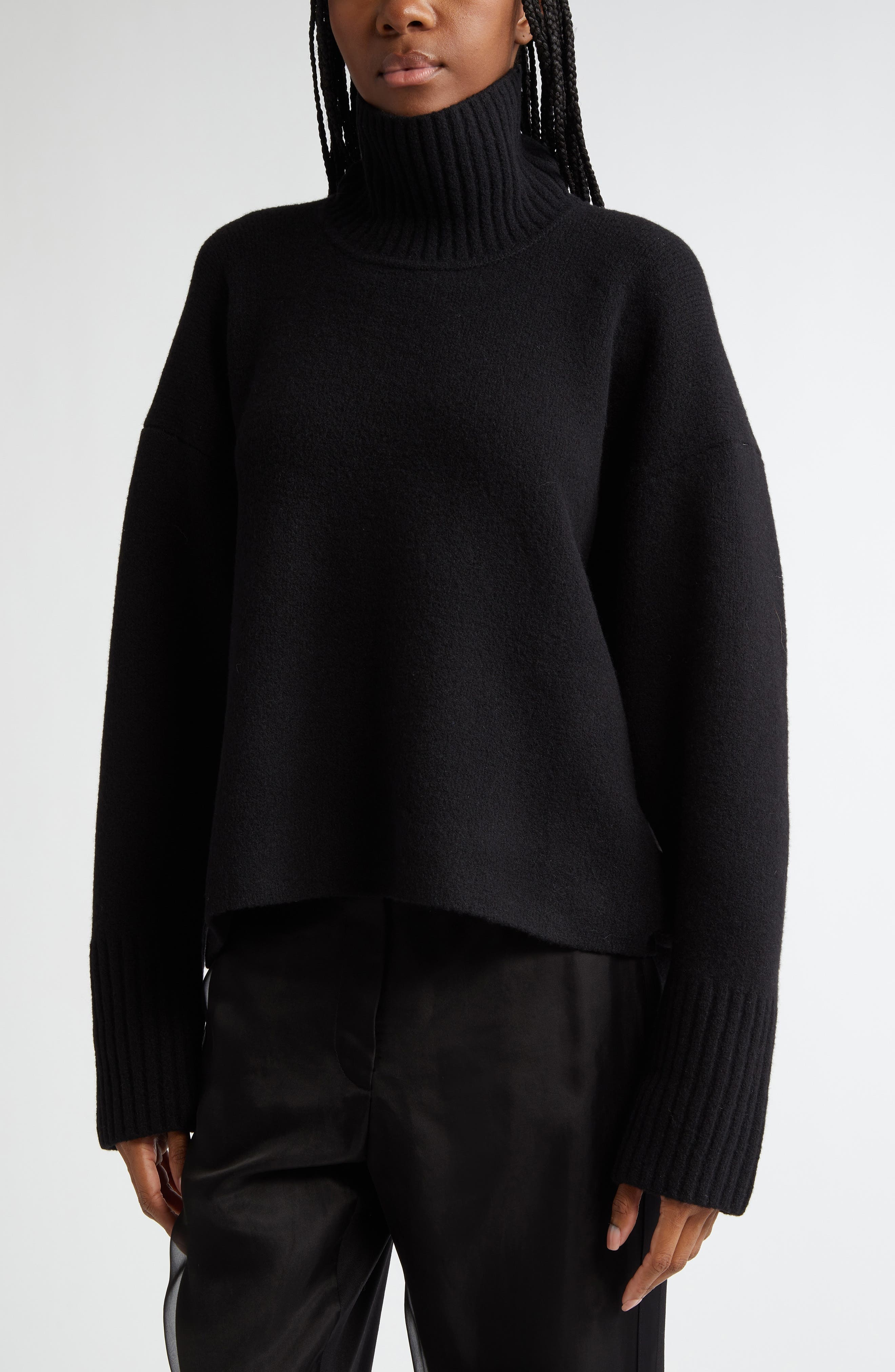 Proenza Schouler Sandra Cashmere & Wool Blend Turtleneck Sweater in Black at Nordstrom - 5