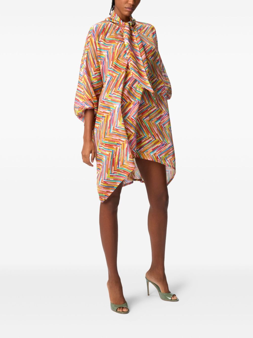 zigzag-pattern mini dress - 2