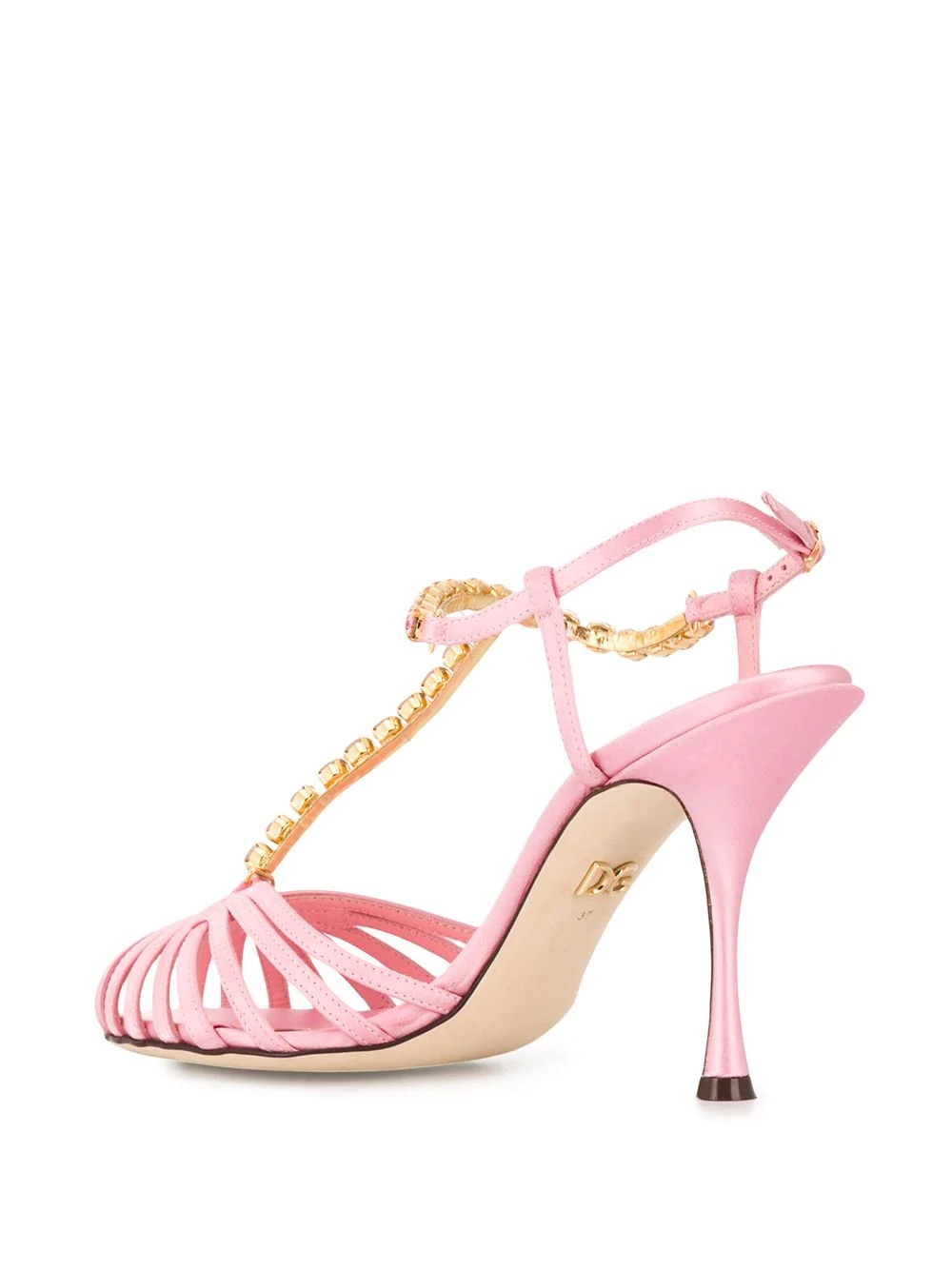 crystal-embellished T-bar sandals - 3