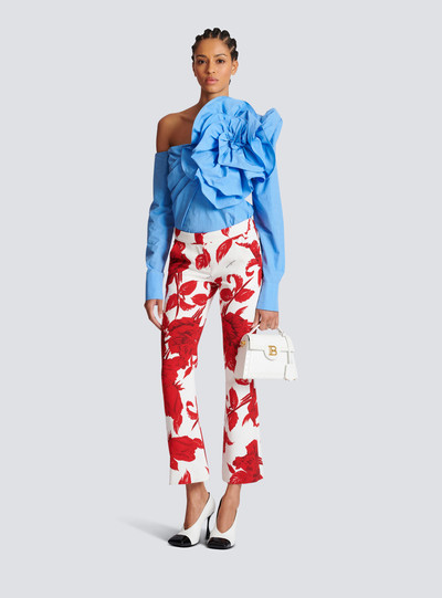 Balmain Crepe trousers with Roses print outlook