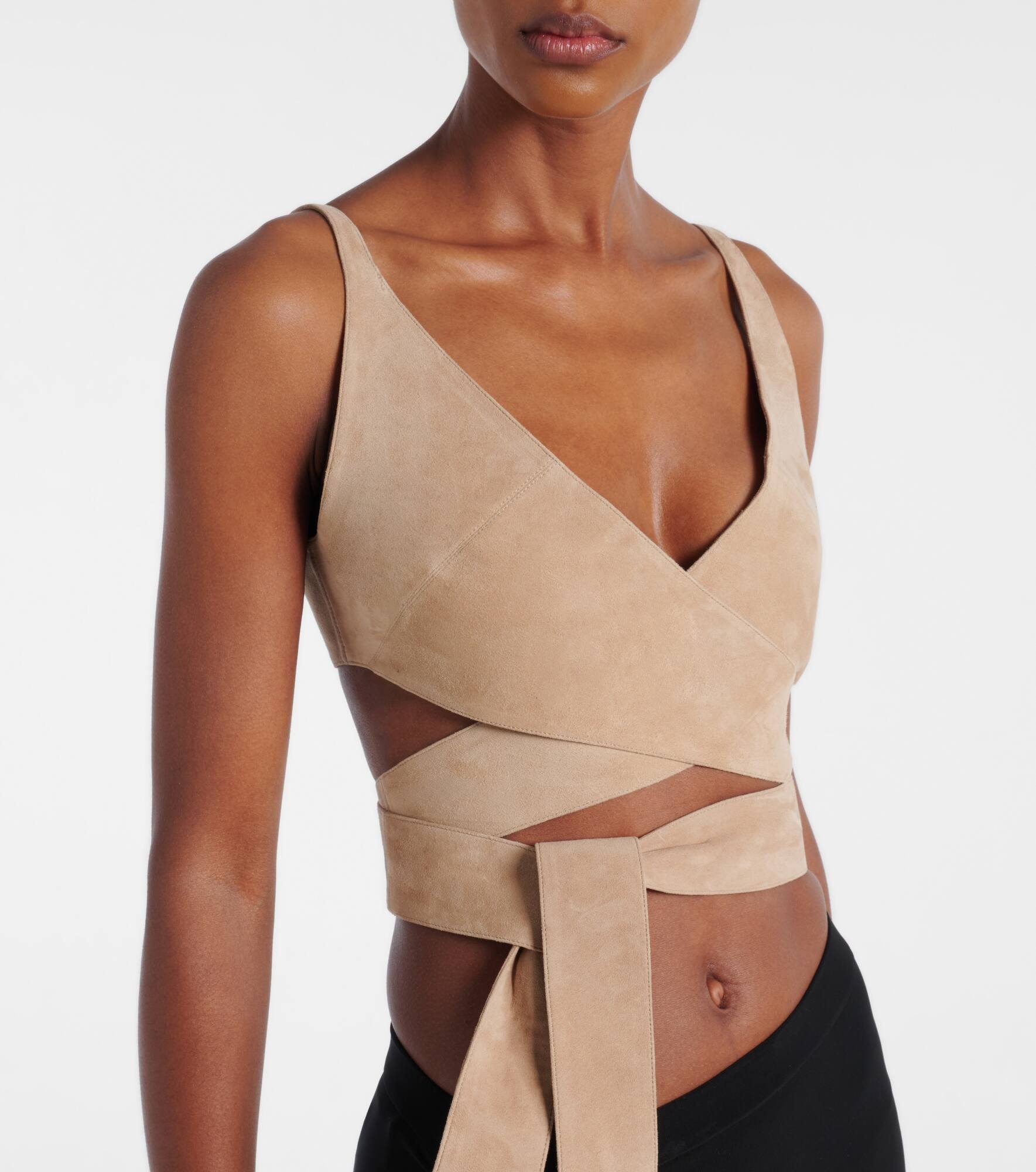 Suede wrap top - 4