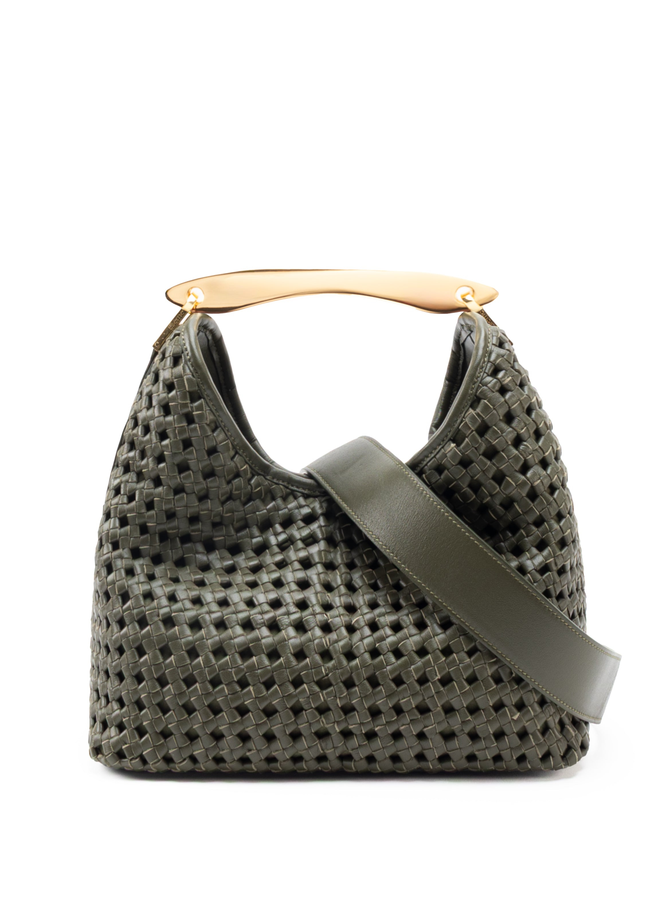 Boomerang Woven Leather Olive Green - 3