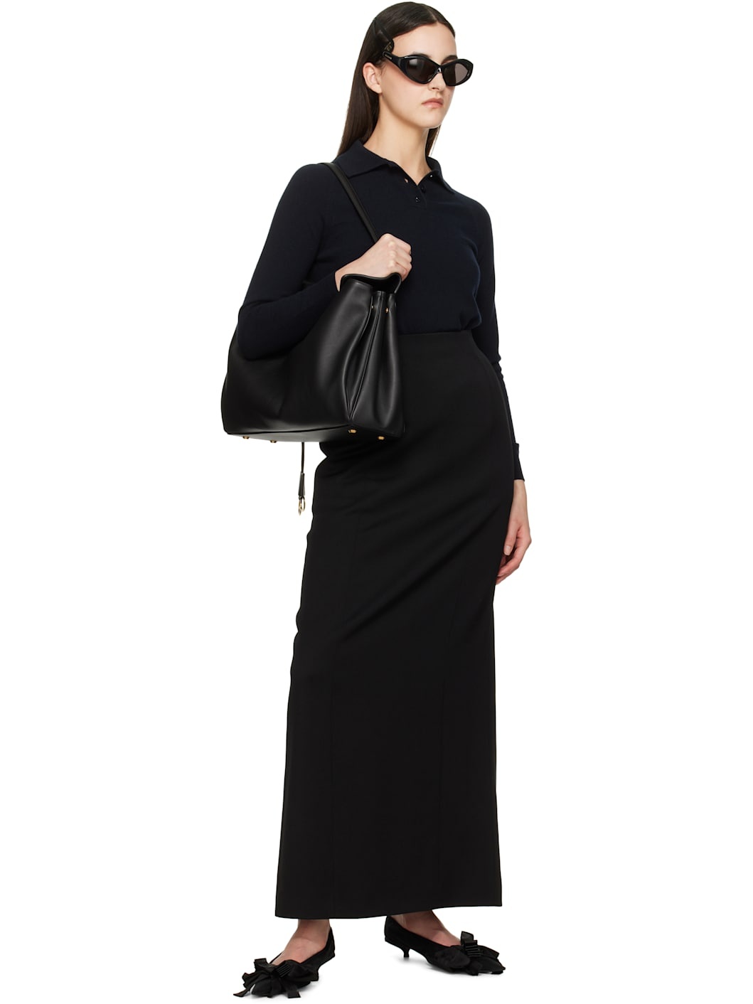 Black Hourglass Maxi Skirt - 4