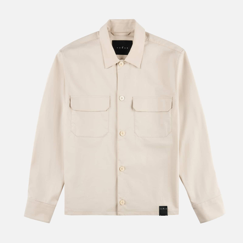 Shirt jacket in bi-stretch satin 1