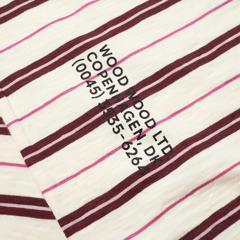 Wood Wood Slater Striped Logo Tee - 2