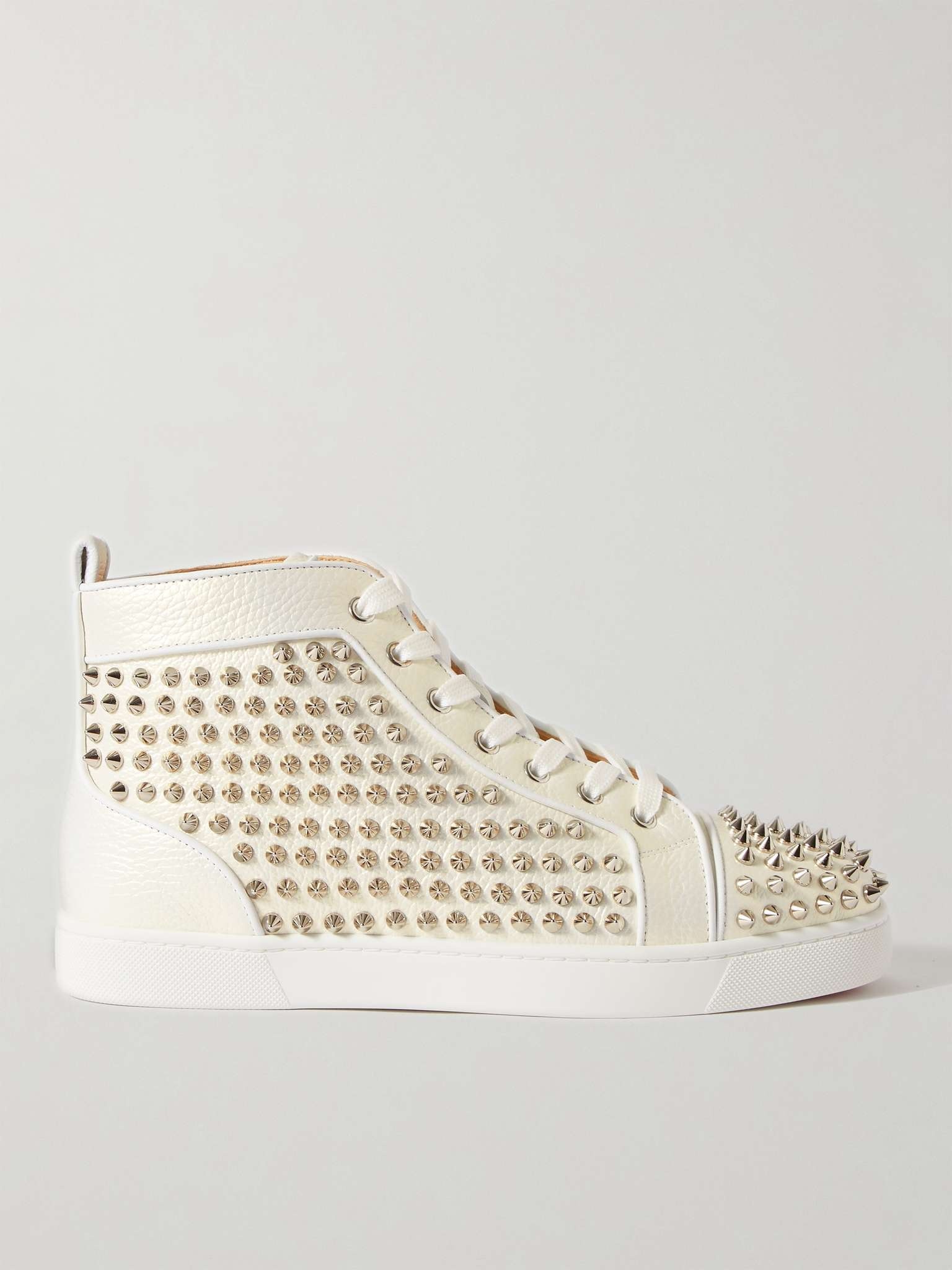 Louis Spiked Full-Grain Leather High-Top Sneakers - 1