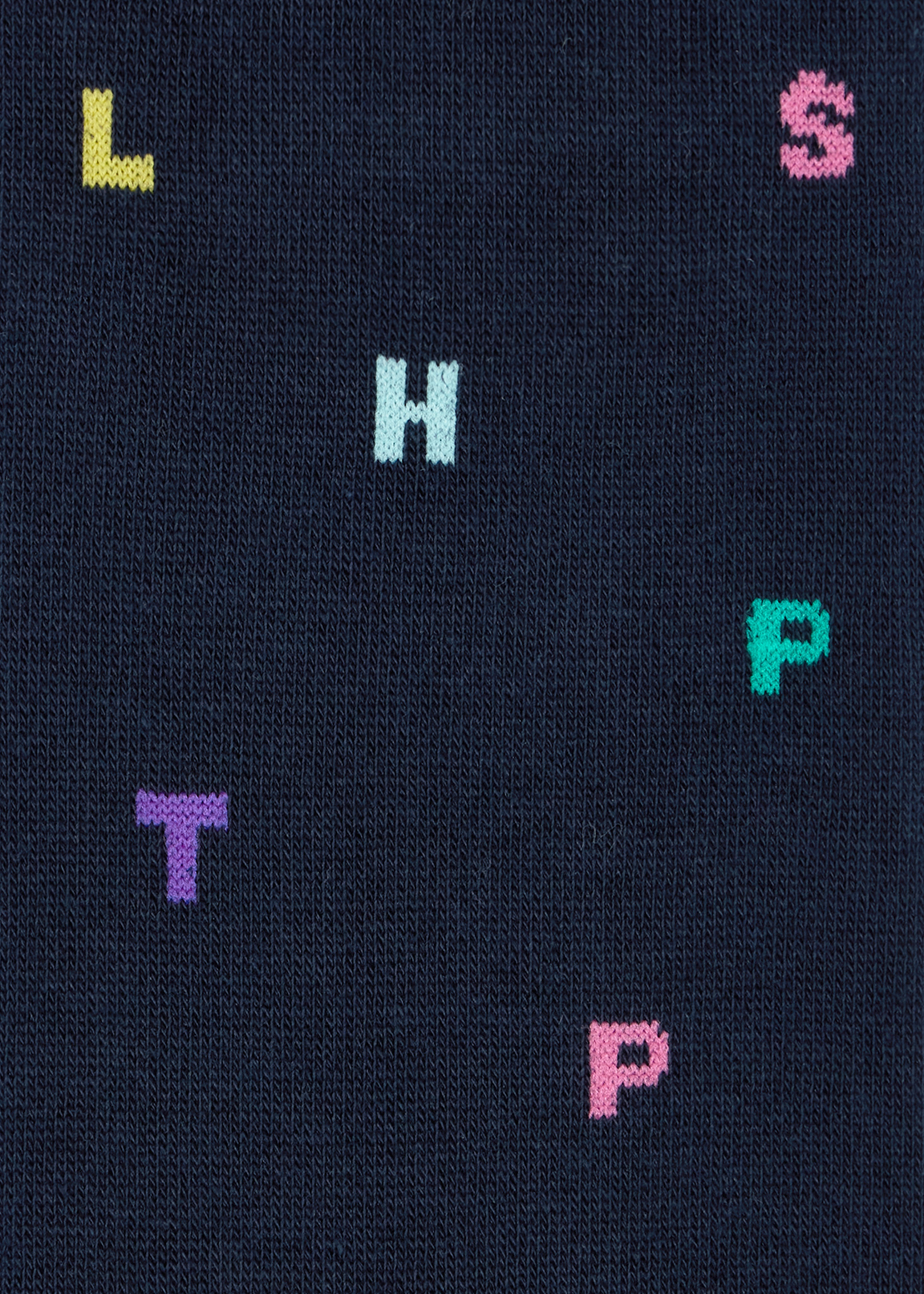 Navy Logo Letter 'Stamp' Socks - 3