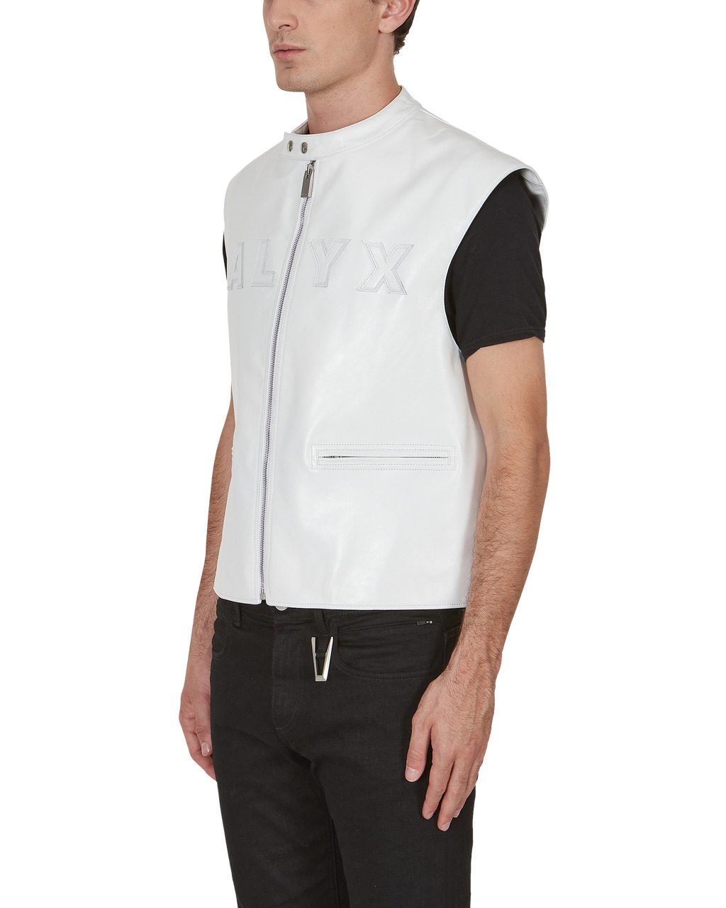 LEATHER LOGO RACER VEST - 3