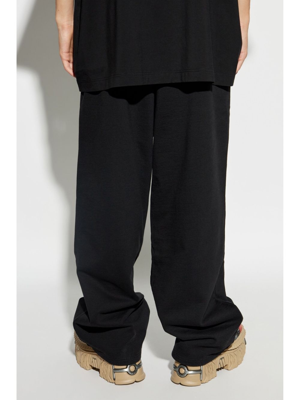 logo-print cotton pants - 4