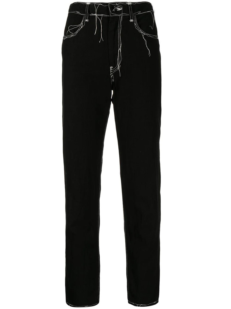 contrast-stitch jeans 1
