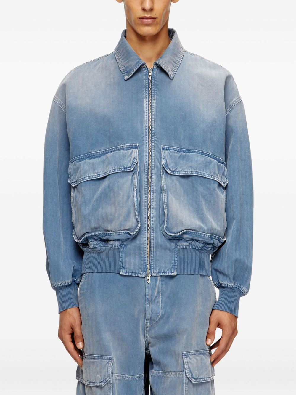 D-Kurz zip-front denim jacket - 2