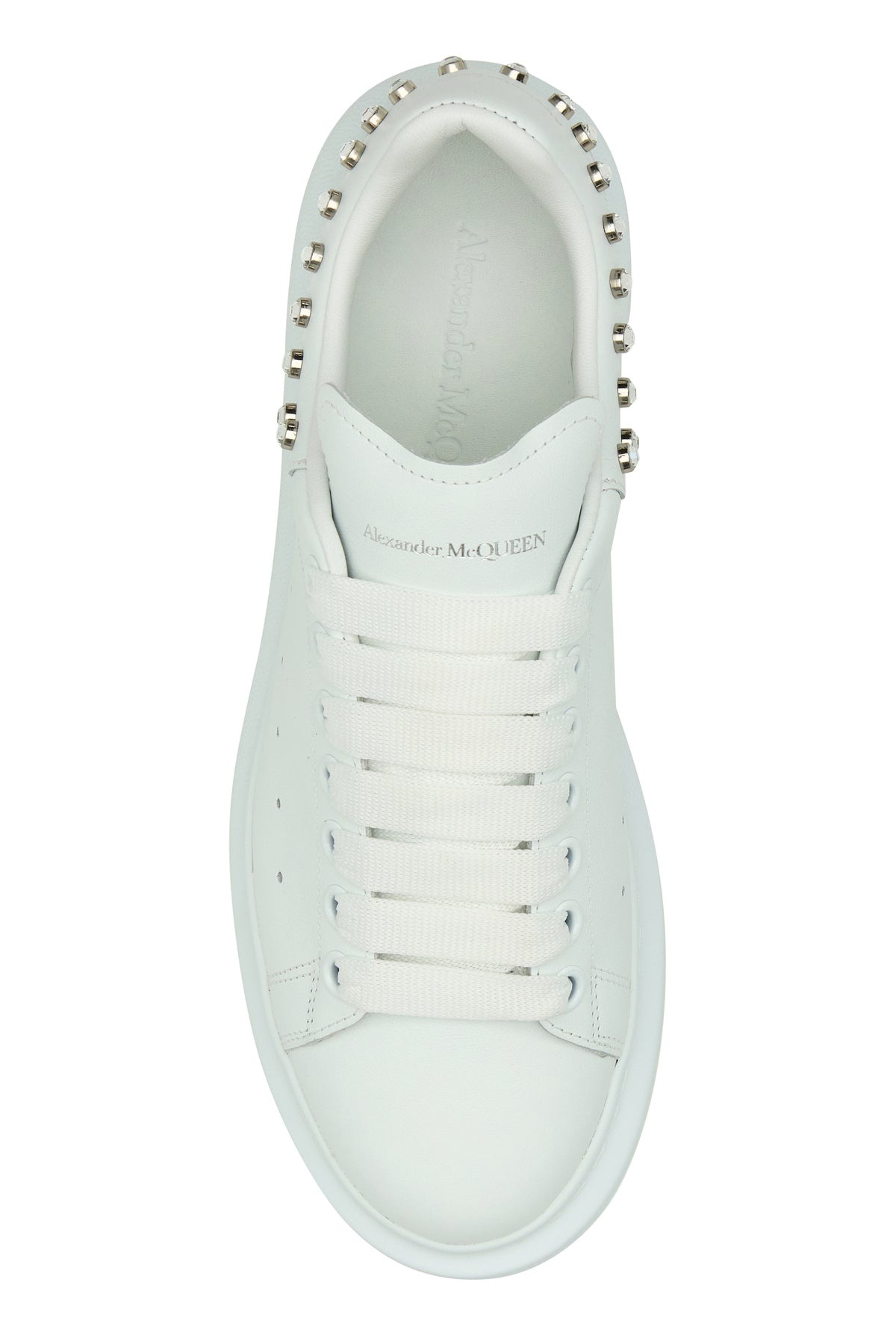 White leather sneakers with white leather heel - 4