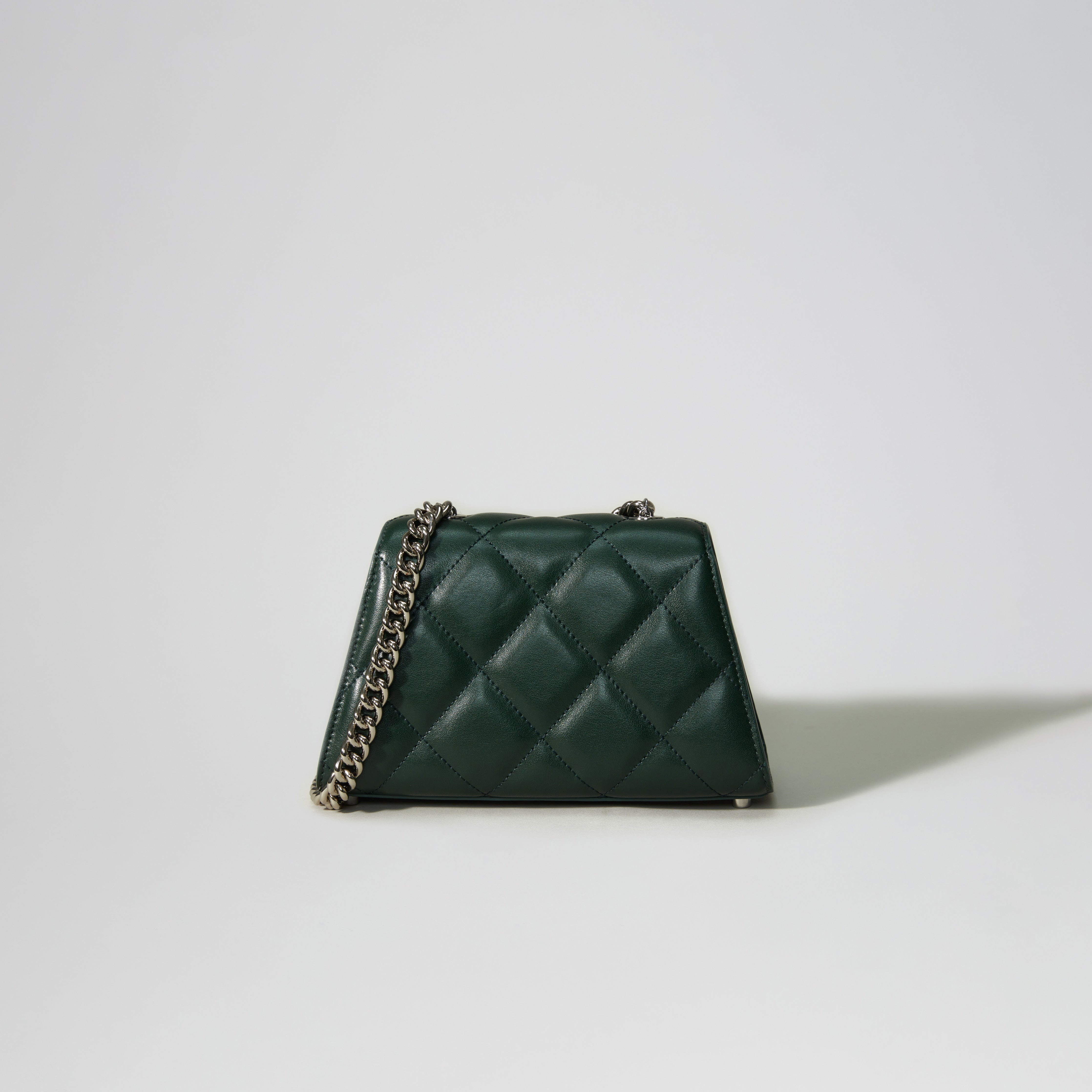 Green Quilted Shoulder Mini Bow Bag 3
