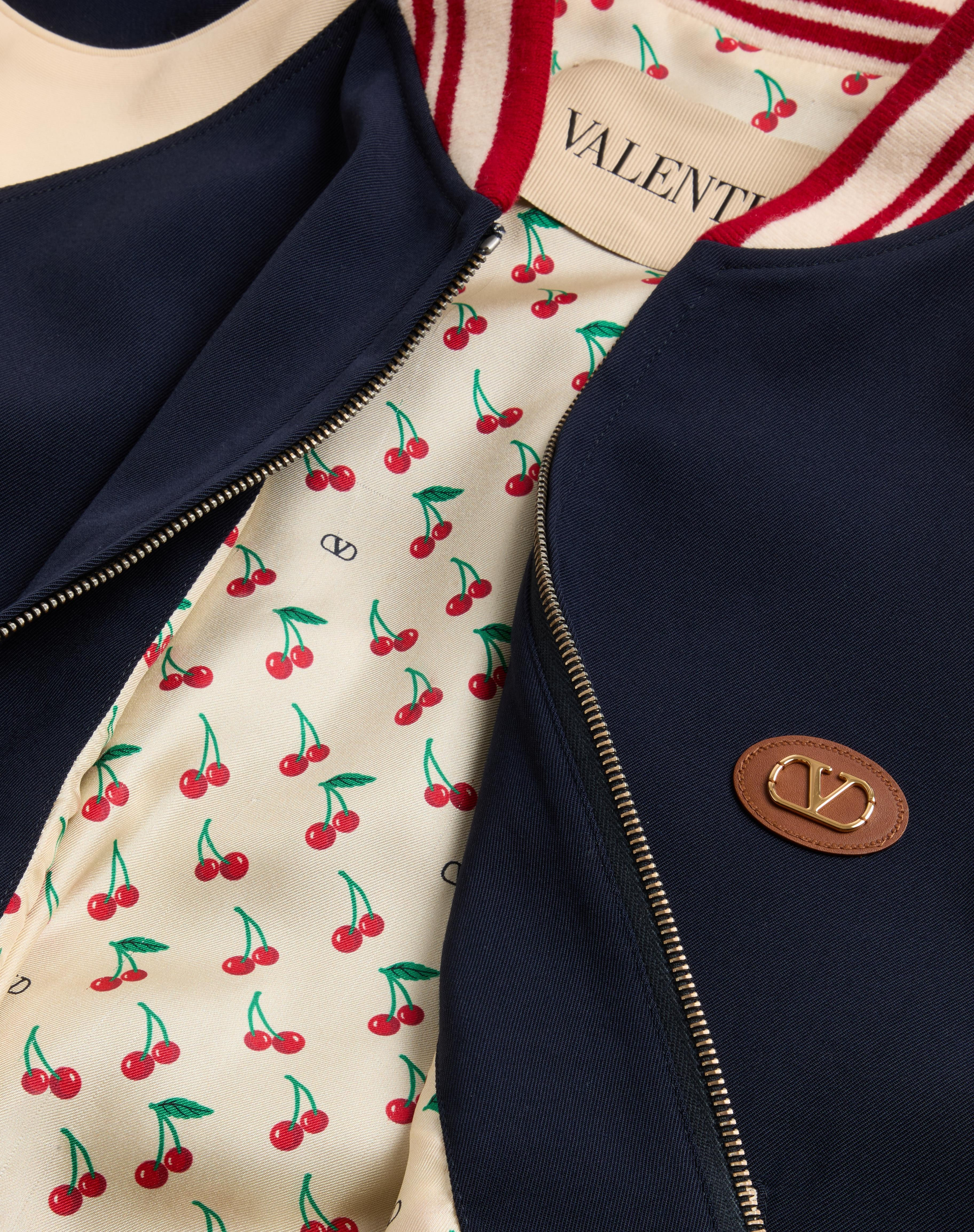 WOOL AND COTTON BOMBER JACKET WITH VLOGO AND CHAT DE LA MAISON PATCH - 9